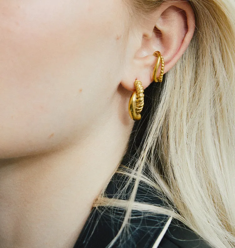 Wos Cuddle earcuff guld forgyldt stål uden hul