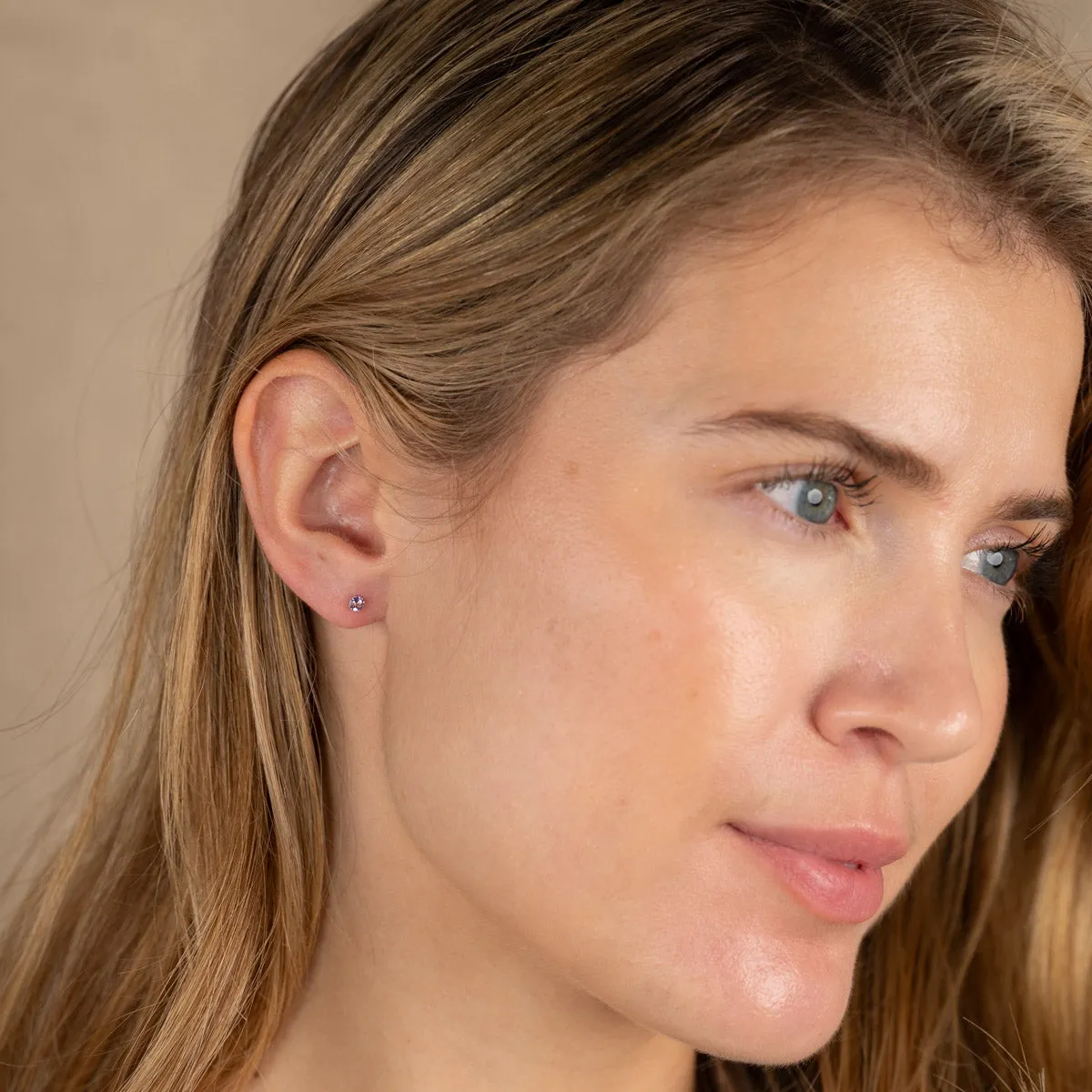 Sisi Copenhagen Soley Stud ørestikker guld ametyst 3mm
