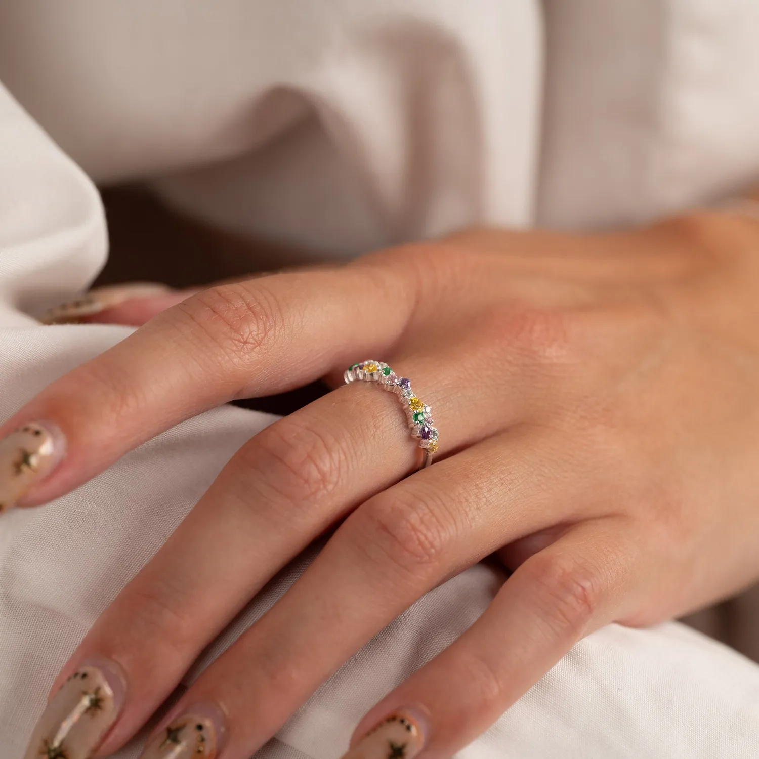 Sisi Copenhagen Clair Rainbow ring sølv zirkonia