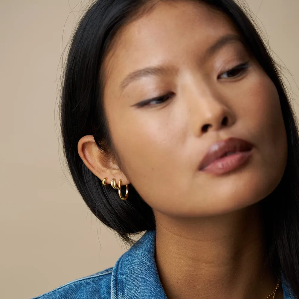 Orelia Oval Twist hoops forgyldte øreringe