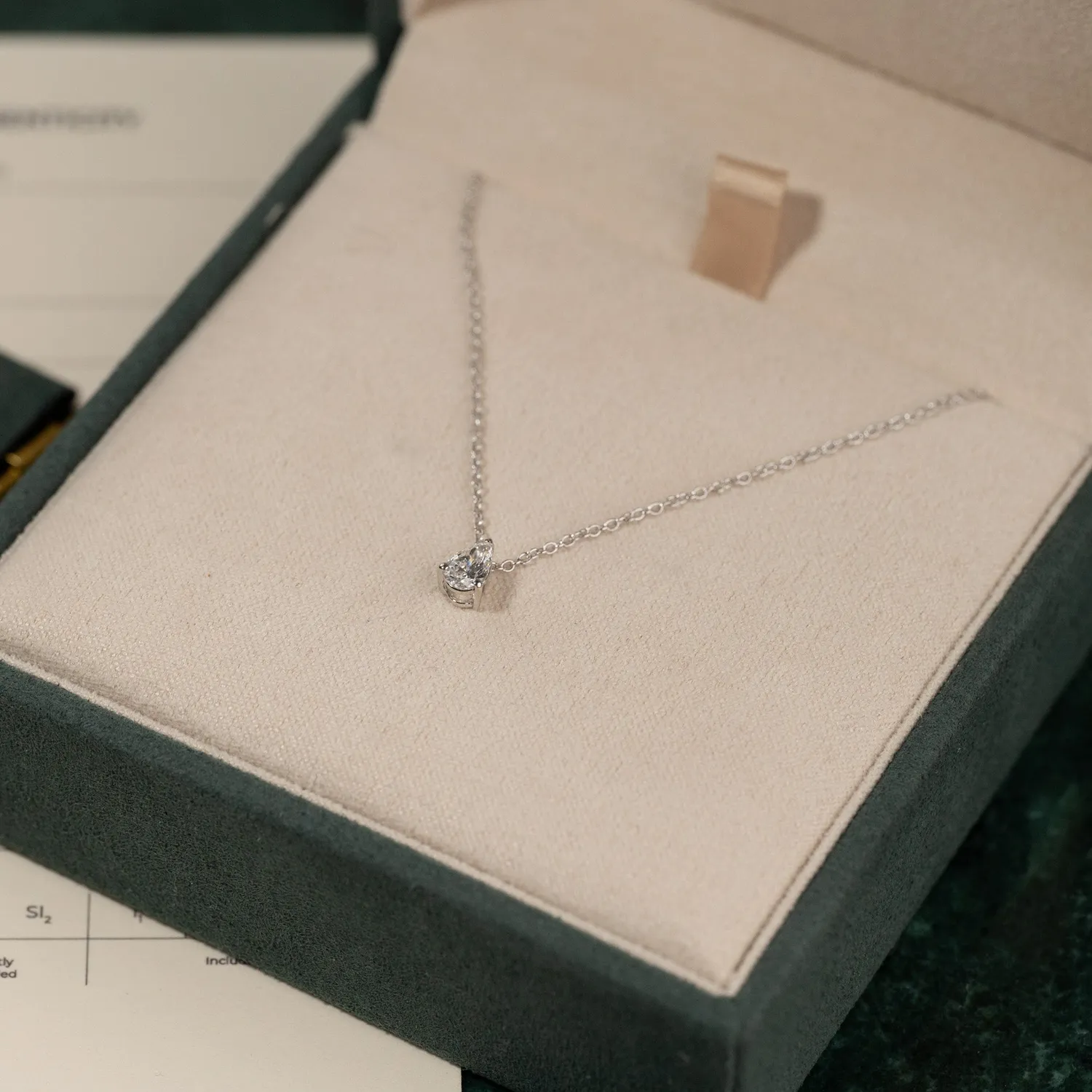 Sisi Copenhagen Diamond solitaire pear vedhæng 0,25 ct hvidguld