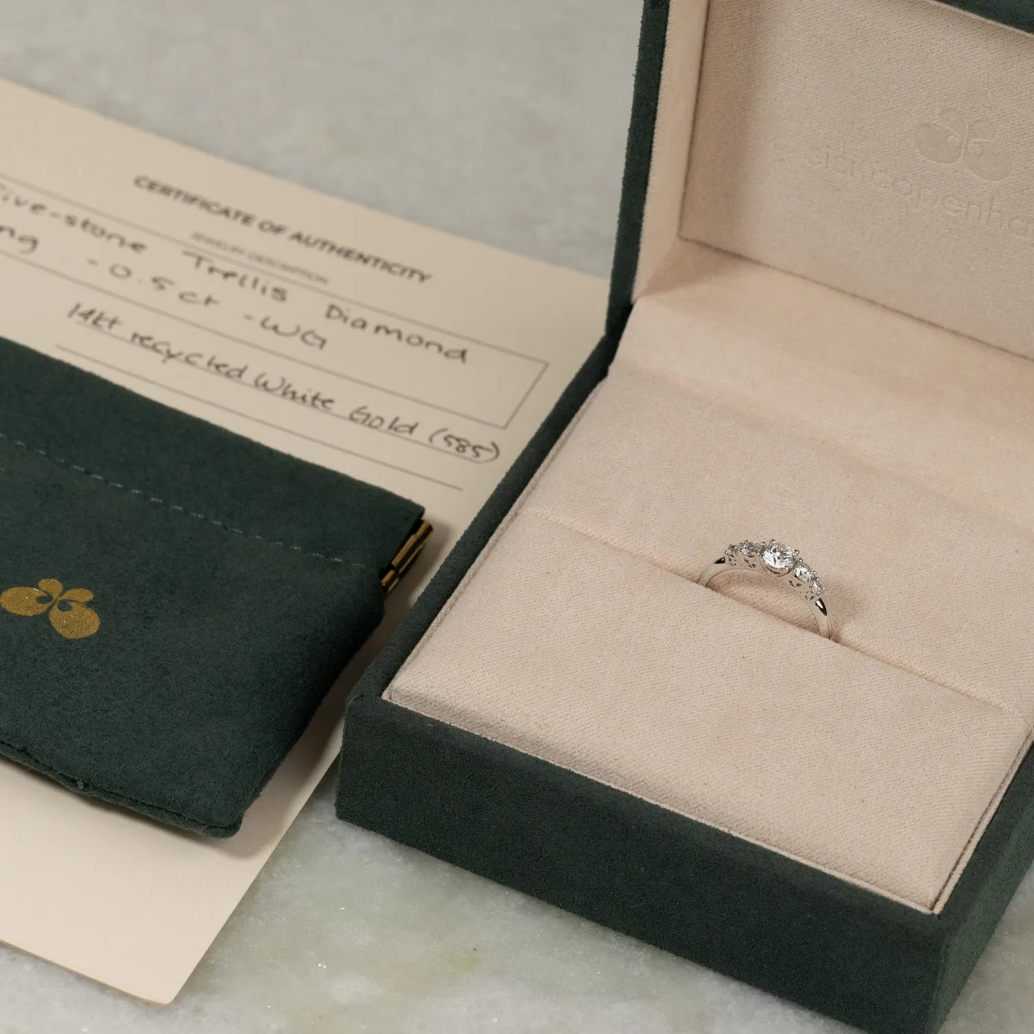 Sisi Copenhagen Five-Stone Trellis ring hvidguld 0,5 ct
