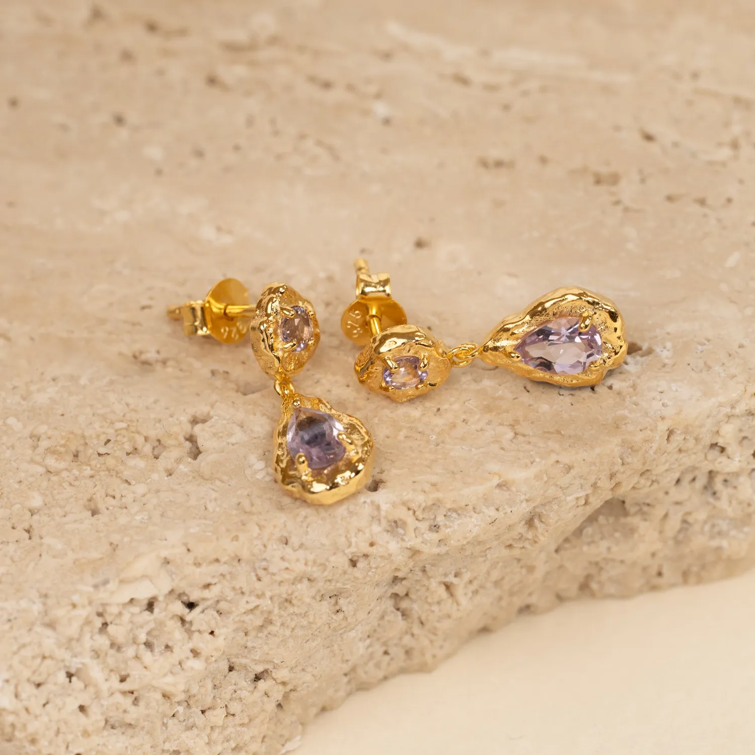 Sisi Copenhagen Emilia Purple Amethyst øreringe lilla ametyst