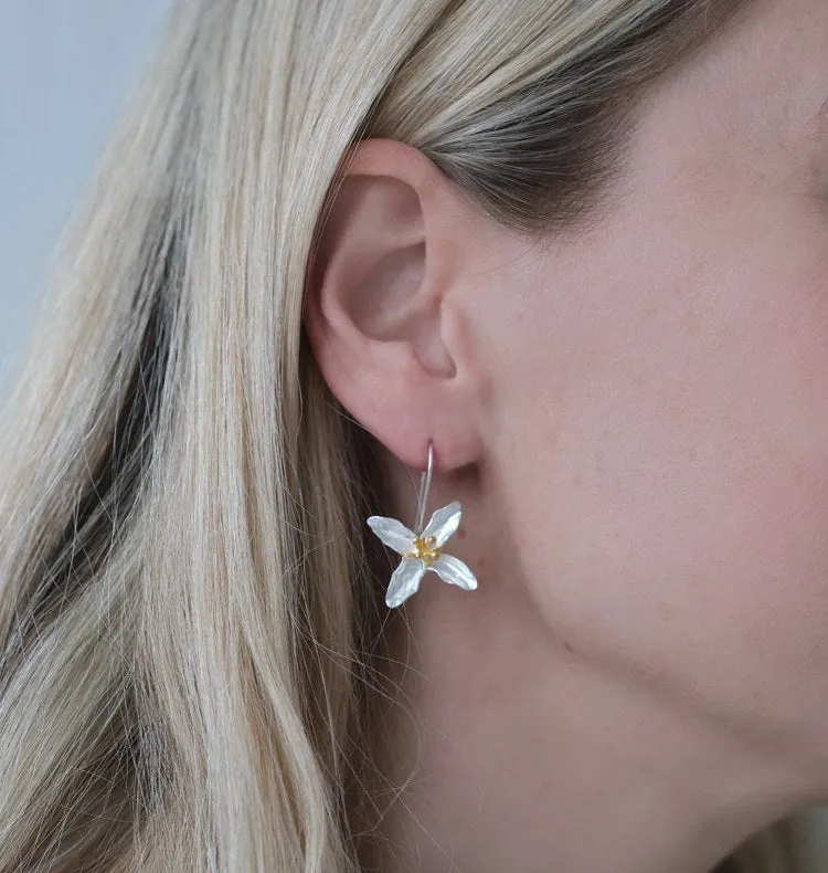 Wos Ava øreringe sølv blomster 925 3,3 cm