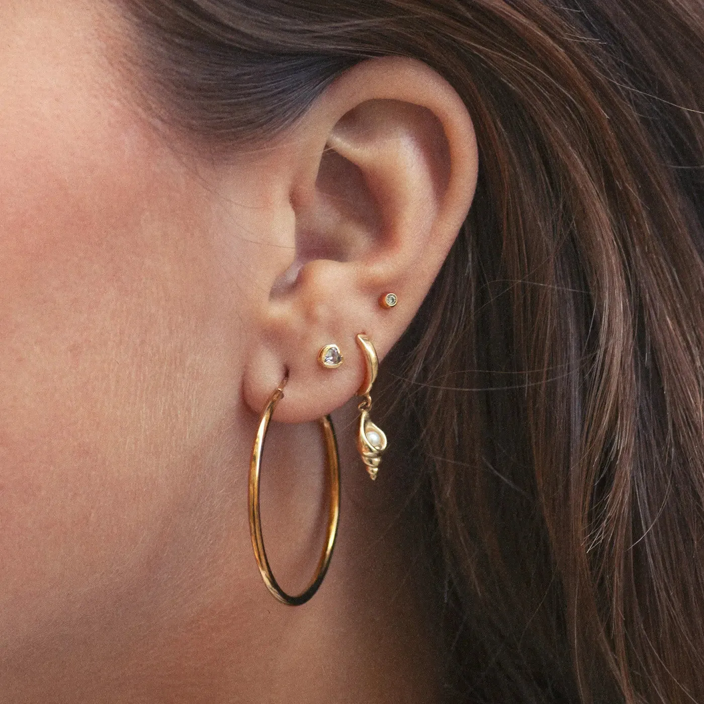 TIMI OF SWEDEN Gaya stud øreringe hjerte guld 4 mm