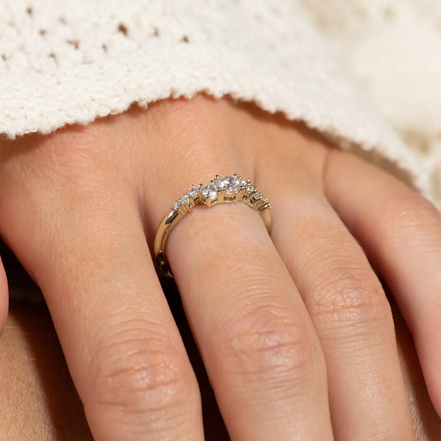 Sisi Copenhagen Organic Cluster lab-diamant ring 0,5 ct guld