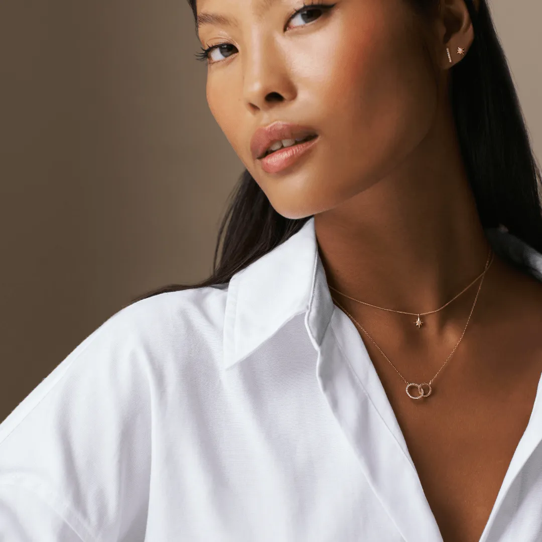 Orelia LUXE Crystal Open Circle halskæde guld zirkonia