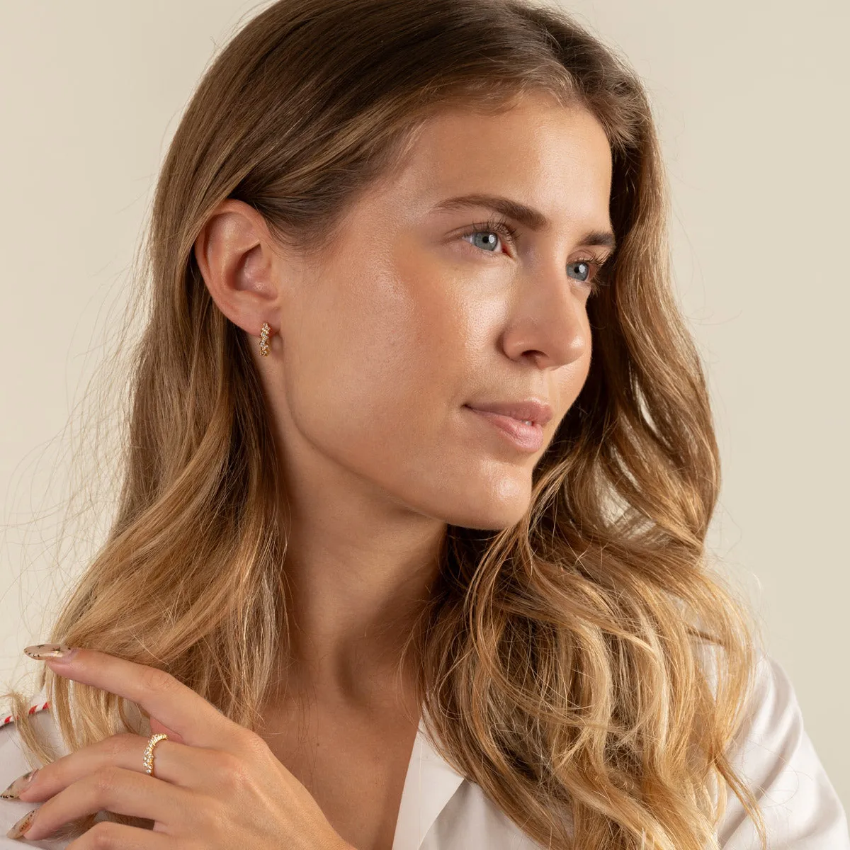 Sisi Copenhagen Clair crystal small huggie øreringe zirkonia par