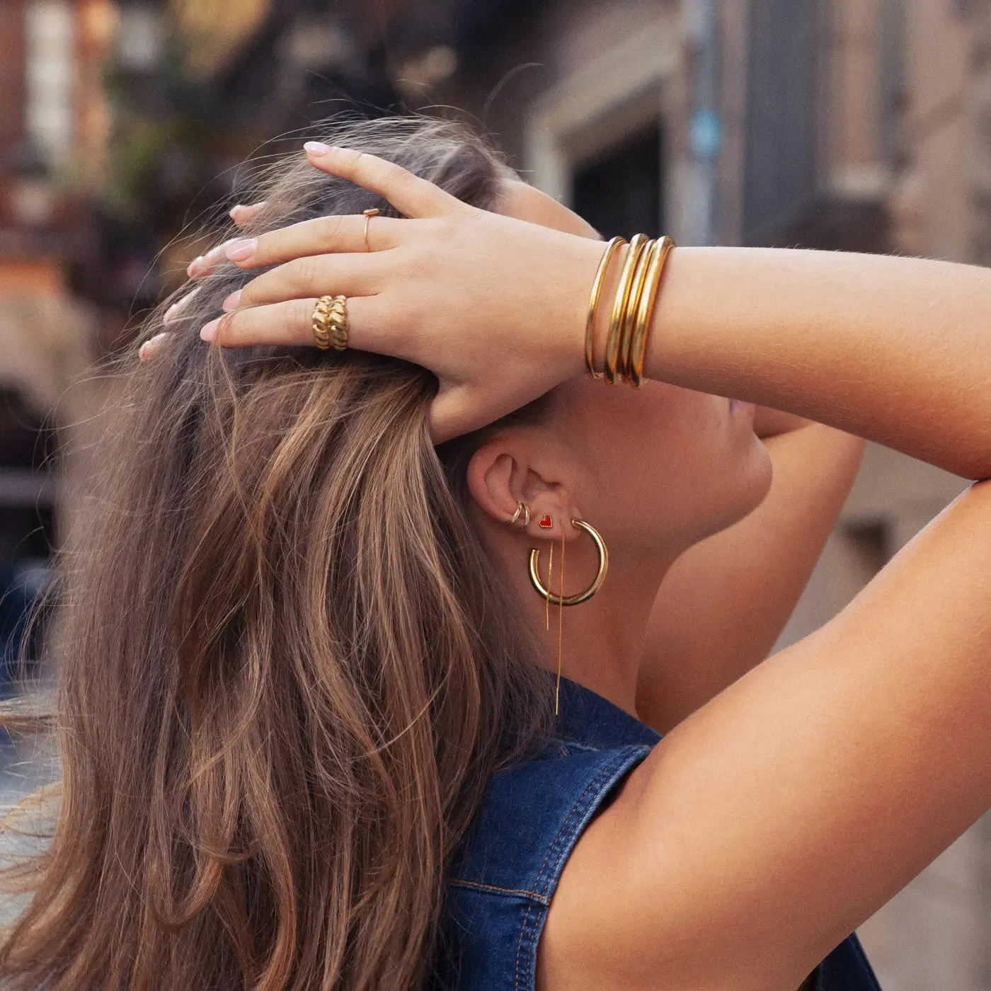TIMI OF SWEDEN Elianna Large Statement hoop øreringe 30 mm