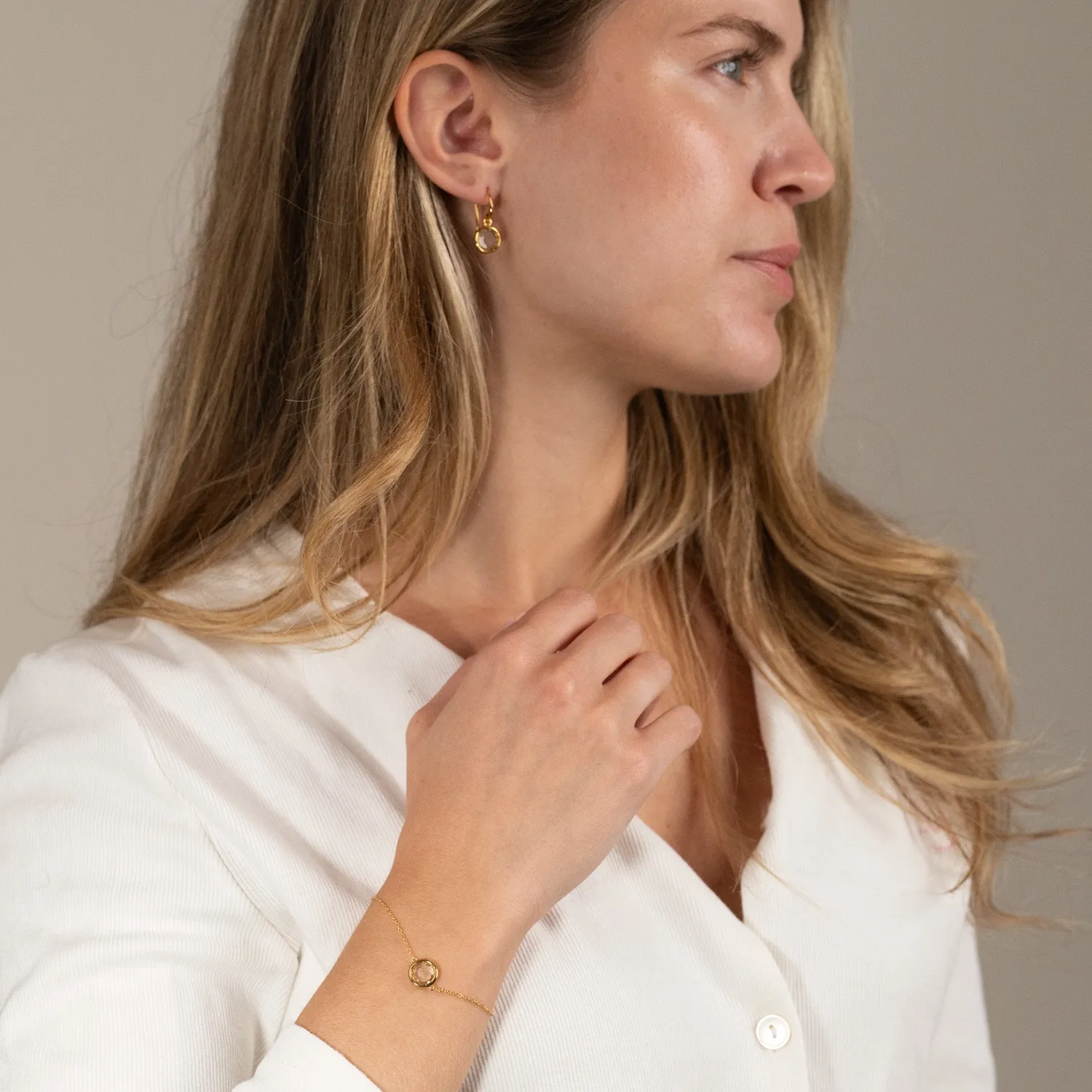 Sisi Copenhagen Ava White Topaz armbånd forgyldt hvid topas