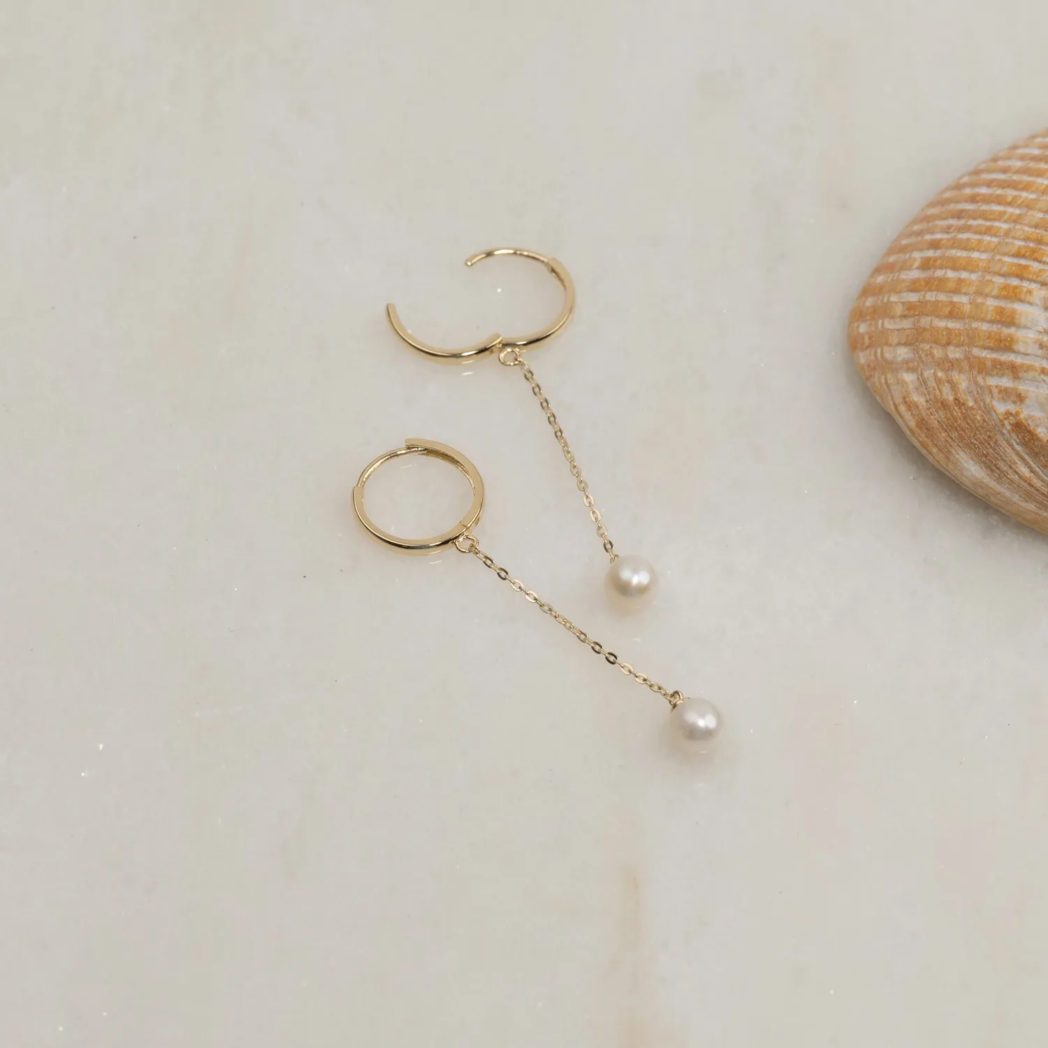 Sisi Copenhagen Ida Pearl creoler 9 kt guld par