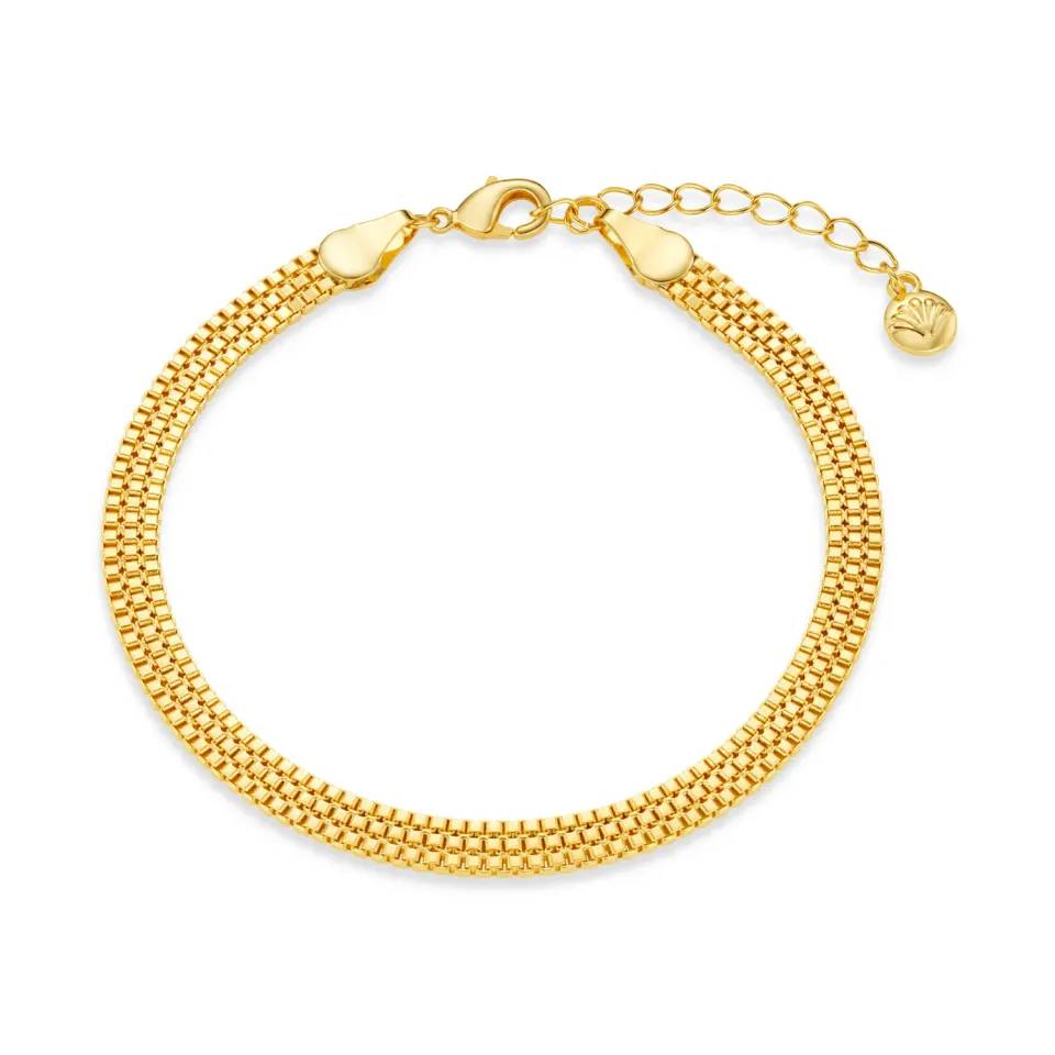 Orelia Flat Box Chain armbånd guld