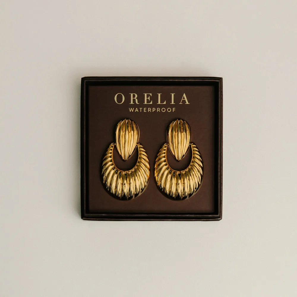 Orelia Luxe Statement Textured Doorknocker øreringe guld