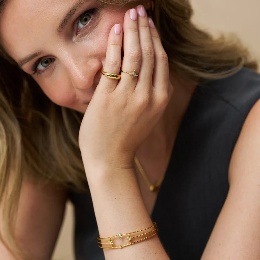Orelia Crystal Starburst ring guld krystal dome