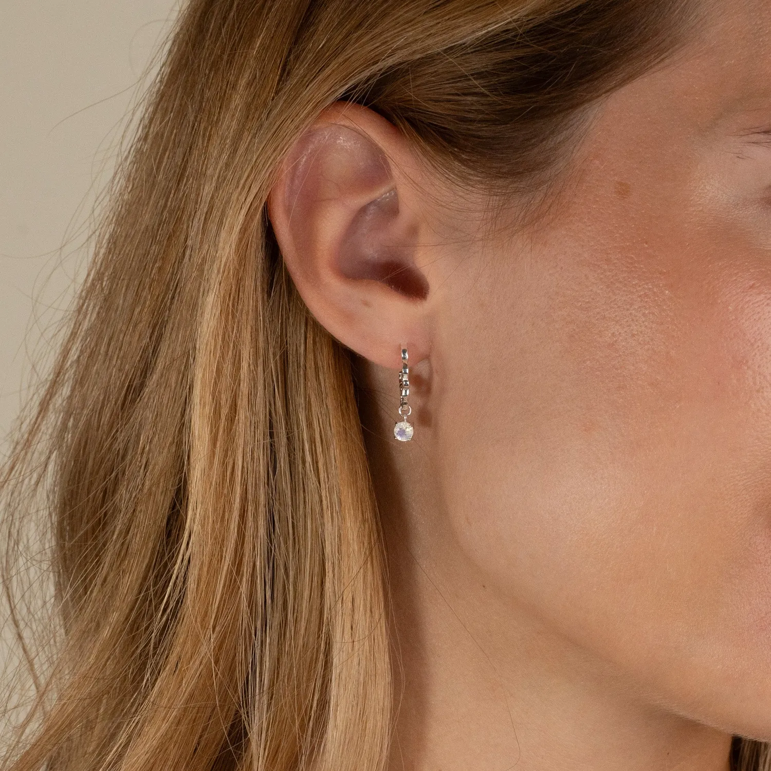Sisi Copenhagen Emilia Moonstone Silver creol øreringe månesten