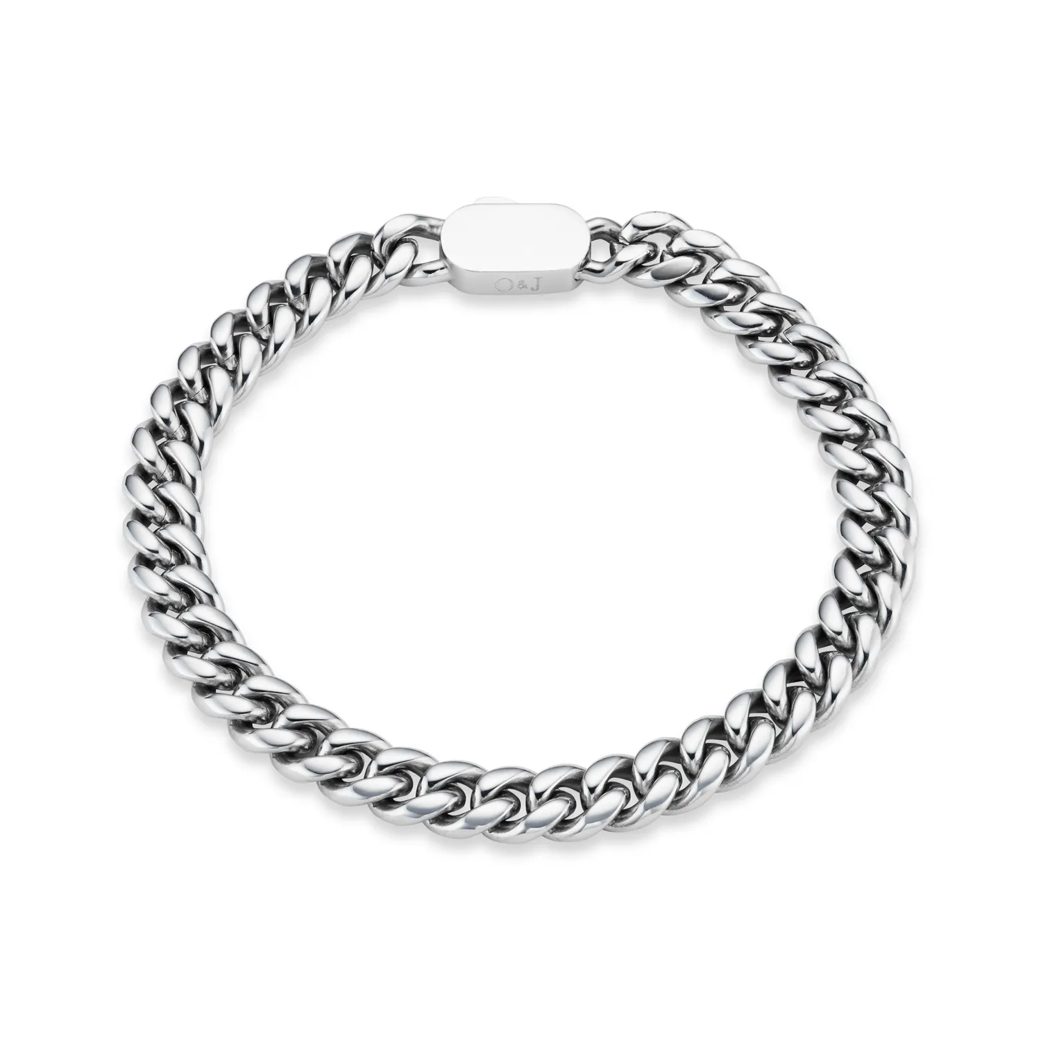 Orelia Chunky Flat Curb armbånd sølv chunky
