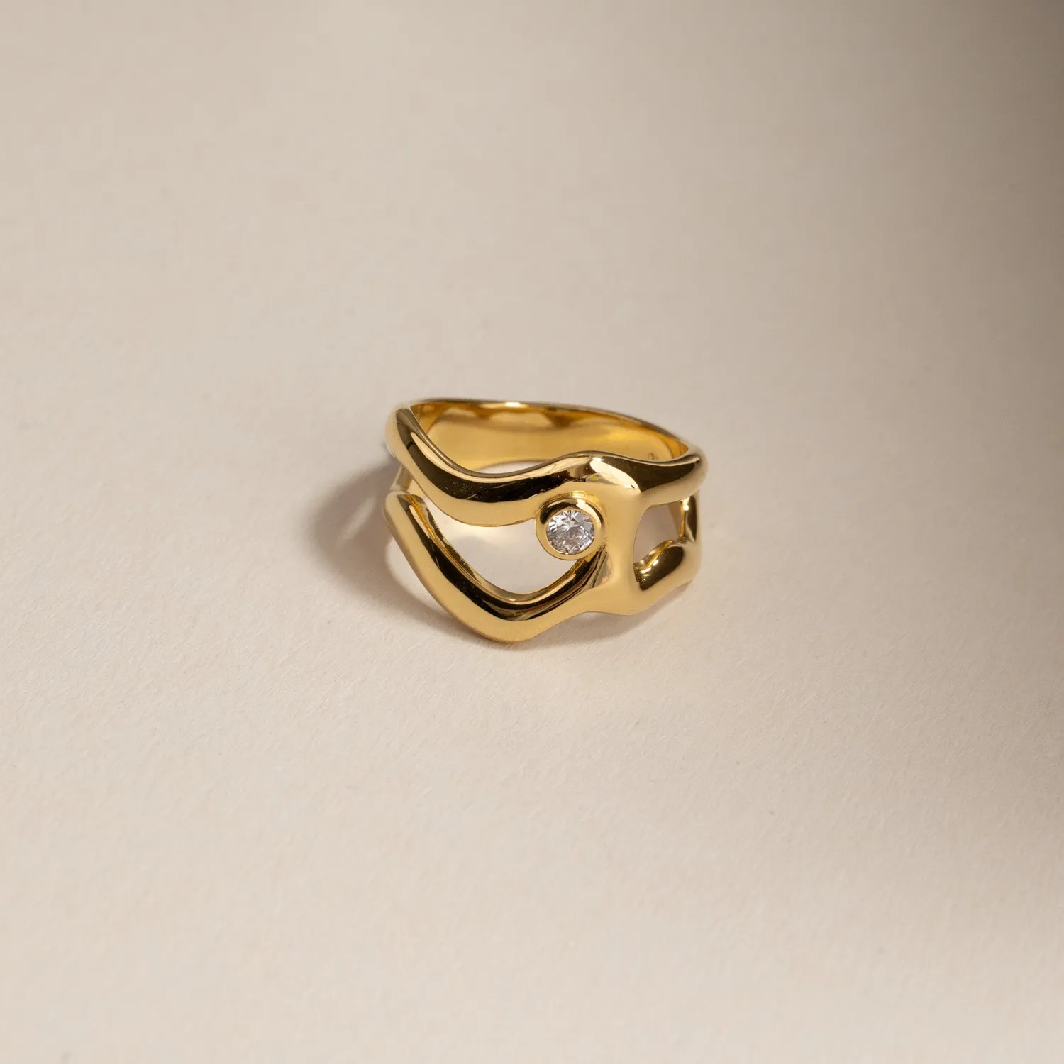 Sisi Copenhagen Astra Crystal ring forgyldt med zirkon
