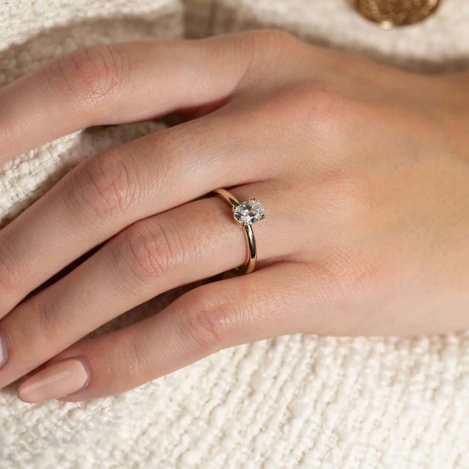 Sisi Copenhagen Solitaire Oval 0.75ct diamantring guld 14kt