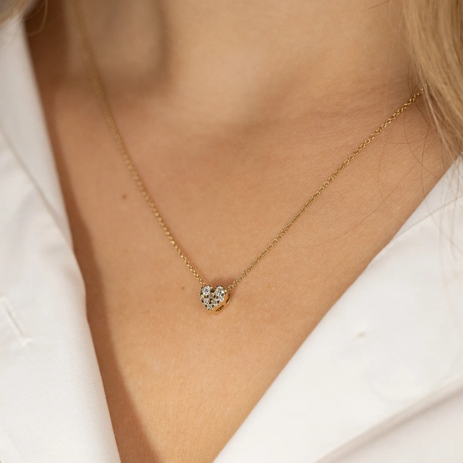 Sisi Copenhagen Heart Pave lab-diamant vedhæng 0,17 ct guld