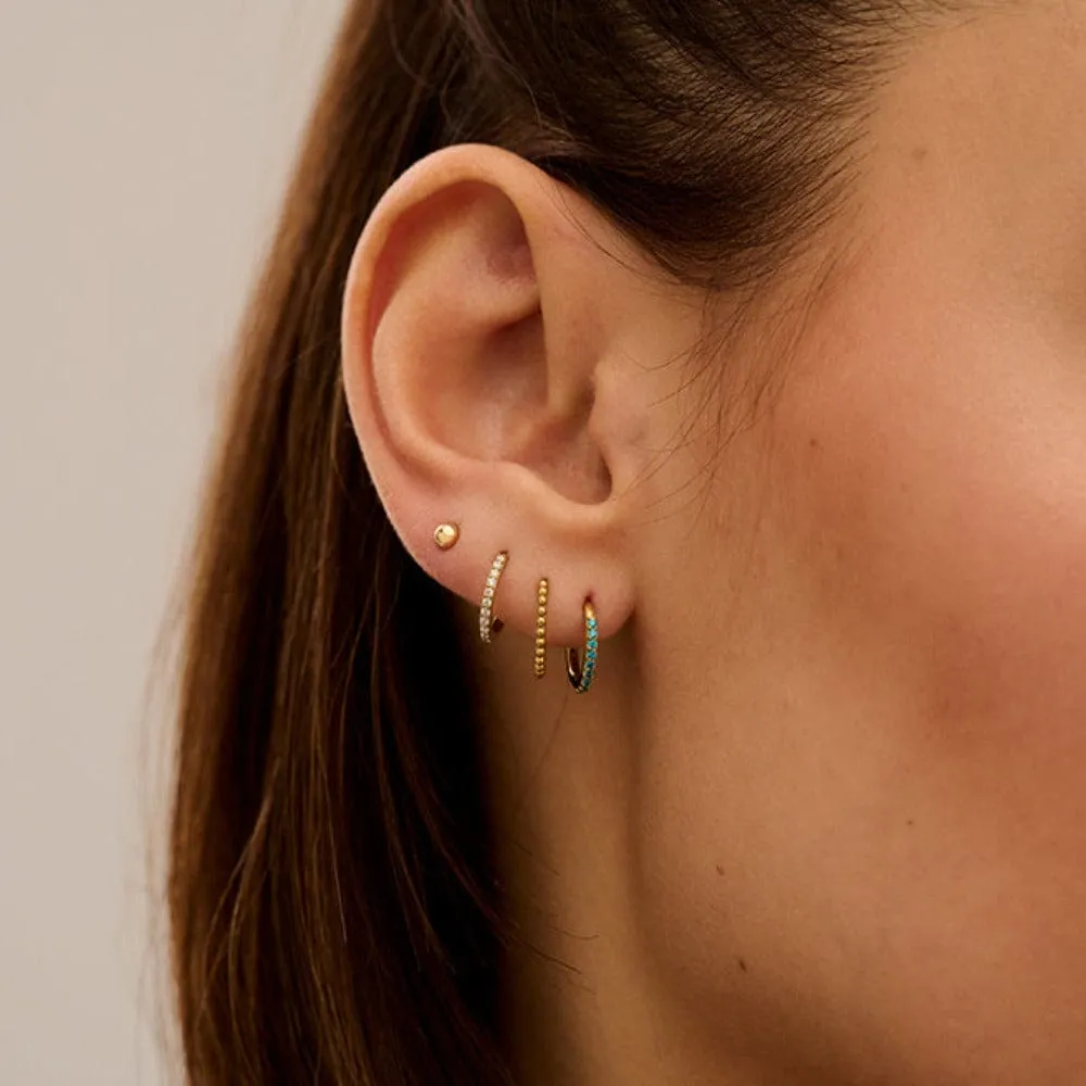 Orelia Beaded Clicker Hoop 8mm piercing guld