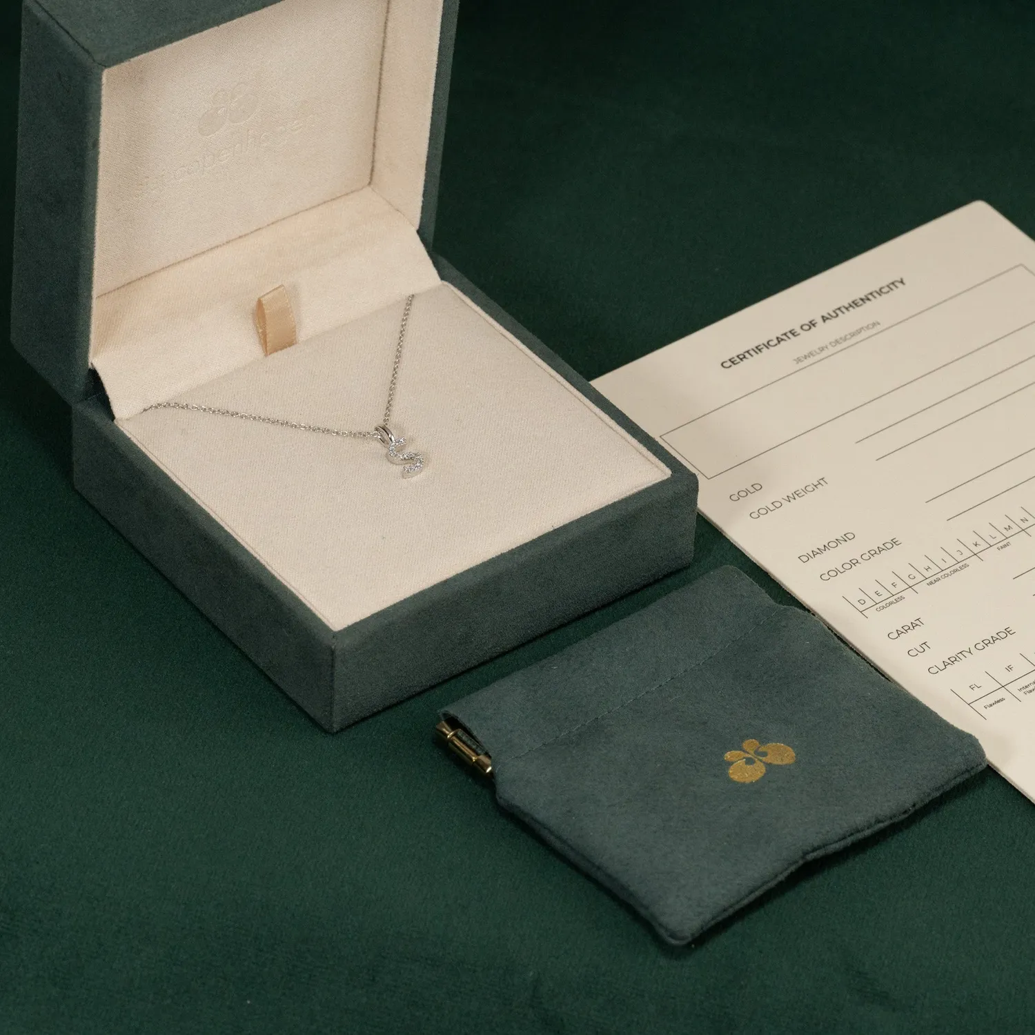 Sisi Copenhagen Lab-Diamond Letter vedhæng hvidguld 0,1 ct