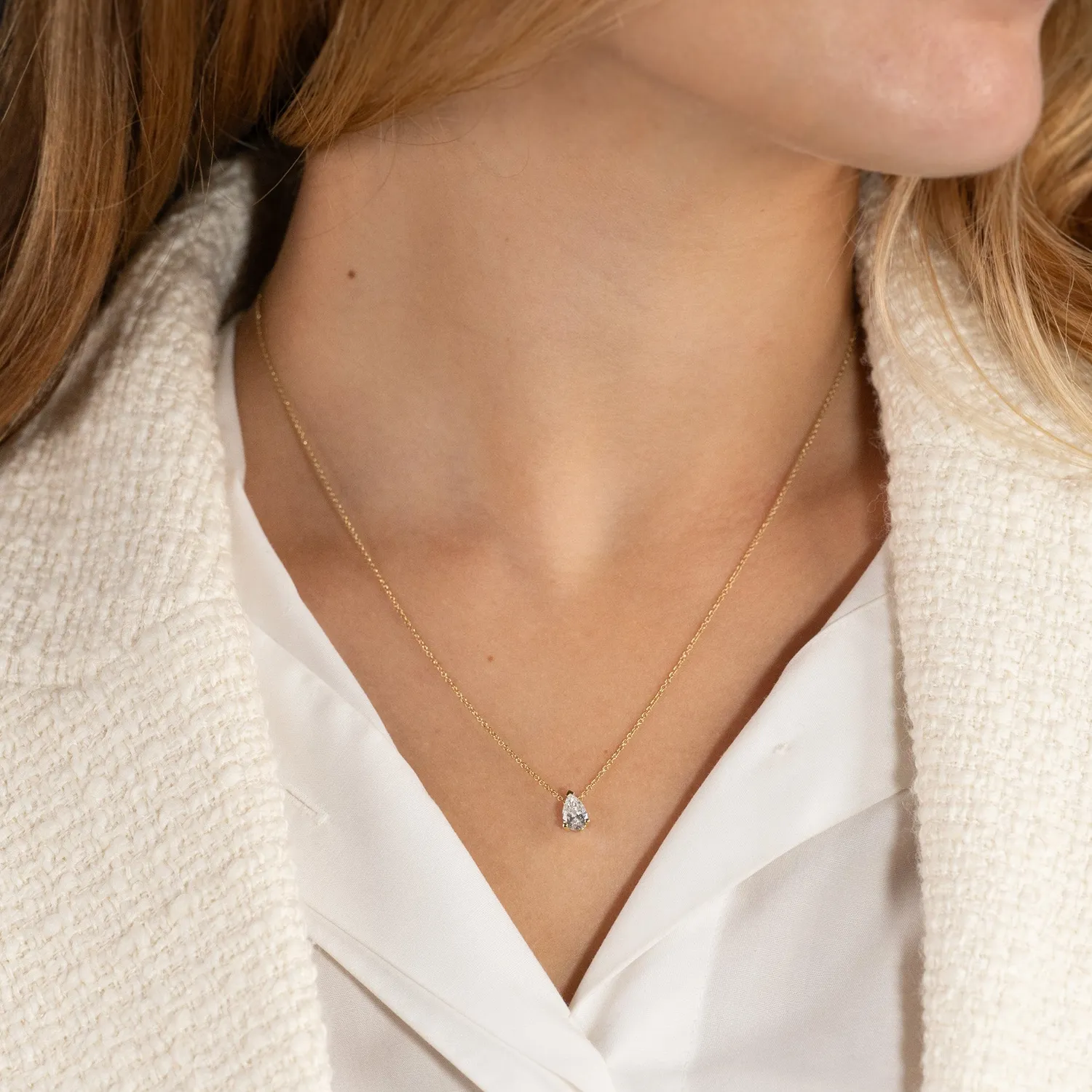 Sisi Copenhagen Pear-cut diamantvedhæng guld 0,65ct