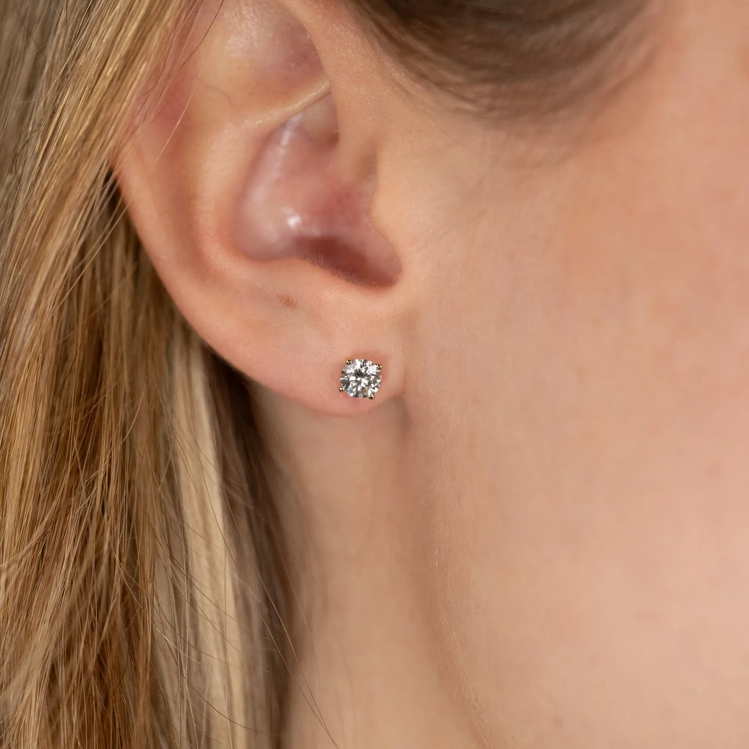 Sisi Copenhagen Classic Solitaire ørestikker 0,8 ct 14 kt