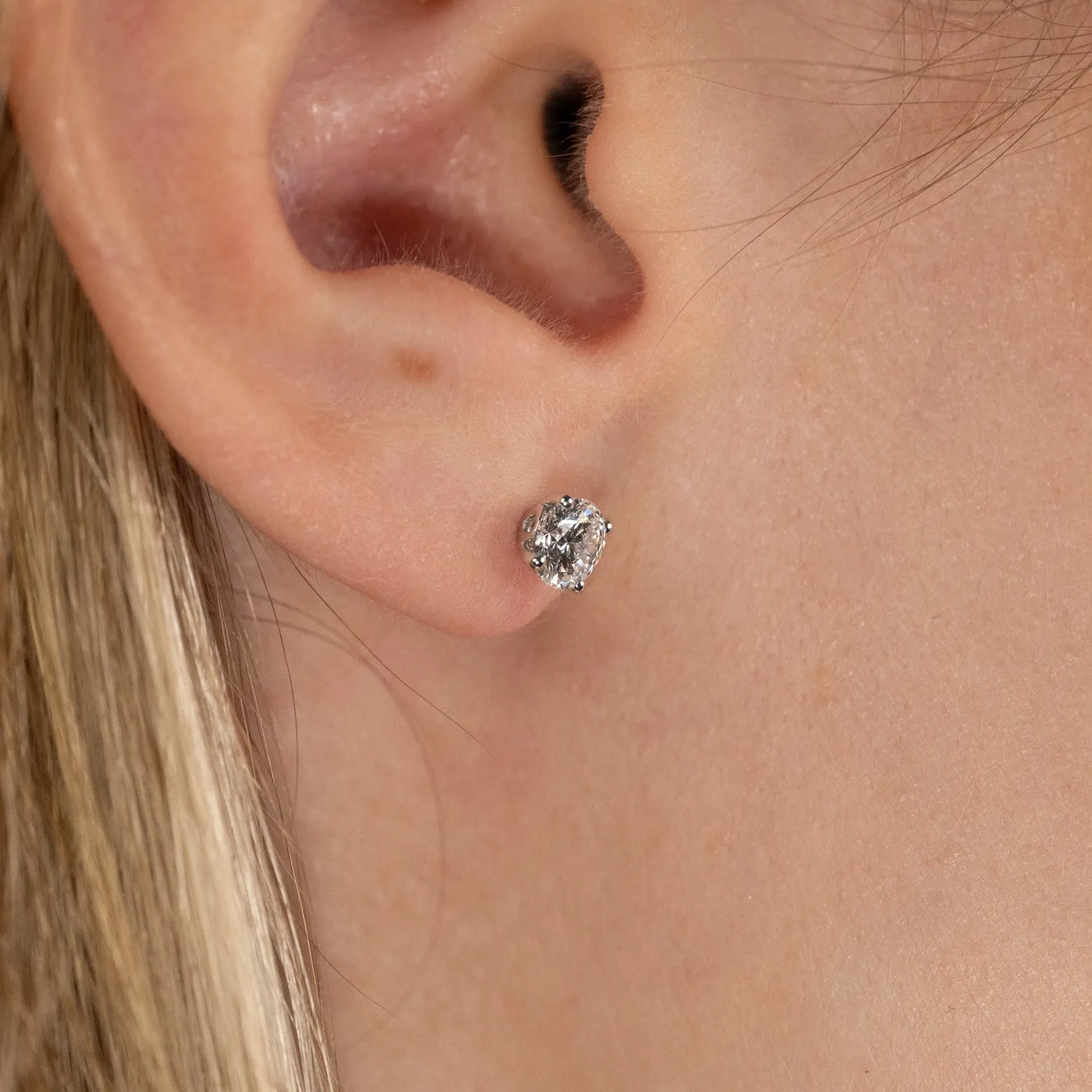 Sisi Copenhagen Classic Solitaire Lab-Diamond 0.8ct ørestikker hvidguld