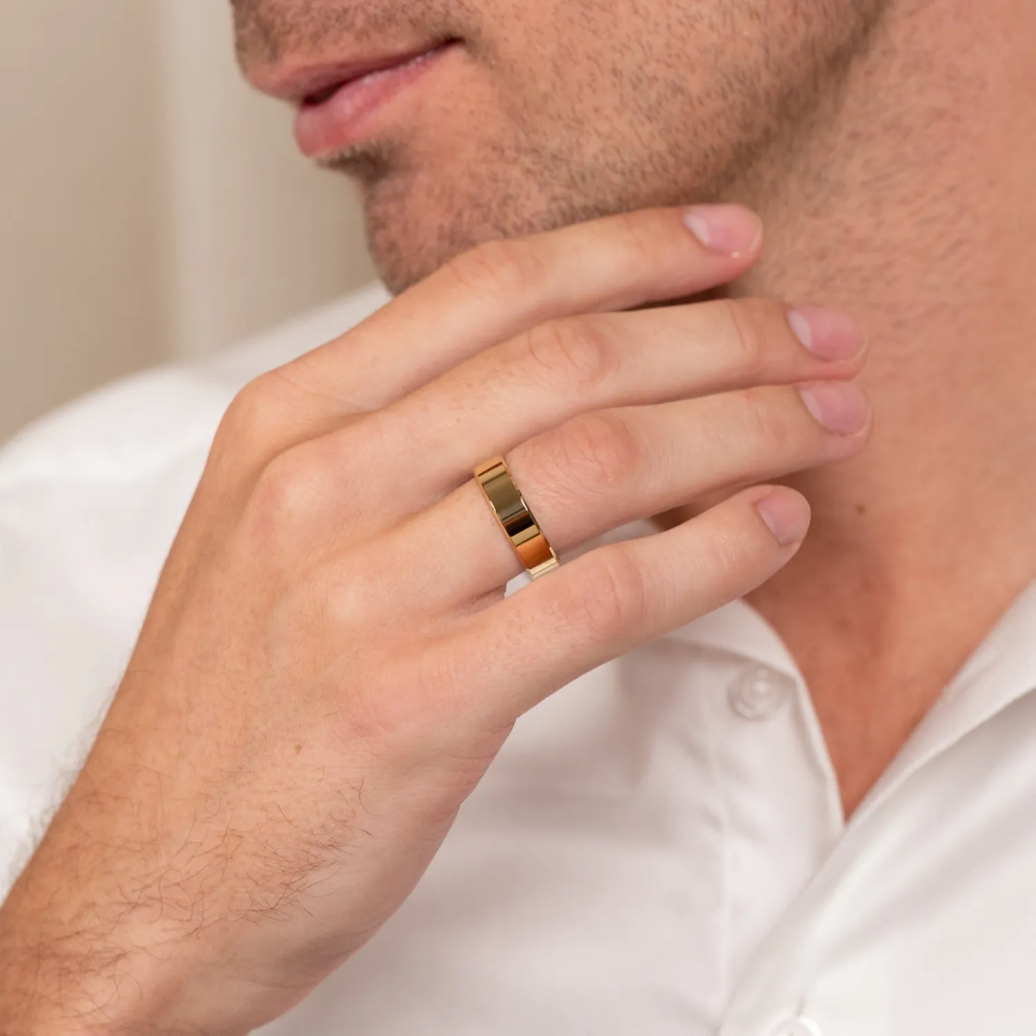 Sisi Copenhagen Beveled Flat Comfort vielsesring 6 mm guld