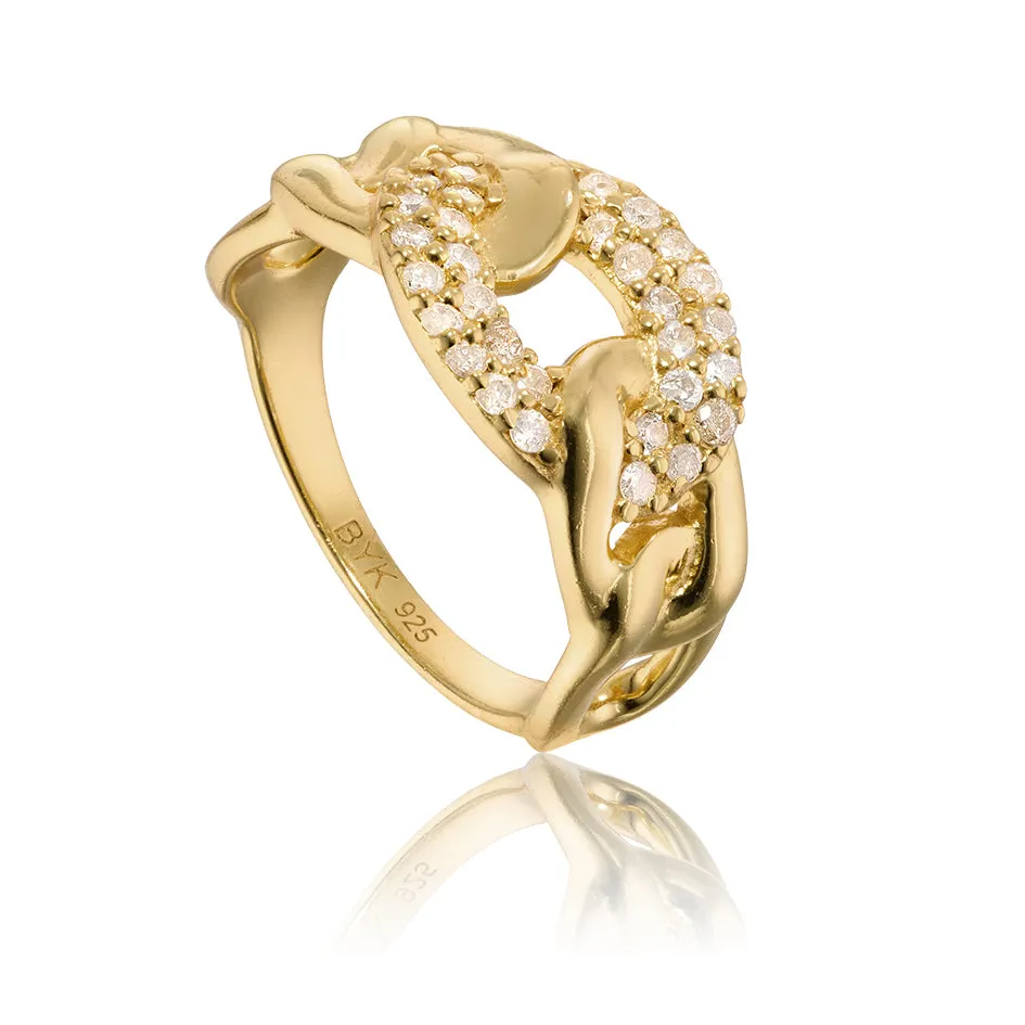 Bykjaergaard Infinity ring forgyldt diamanter str 52