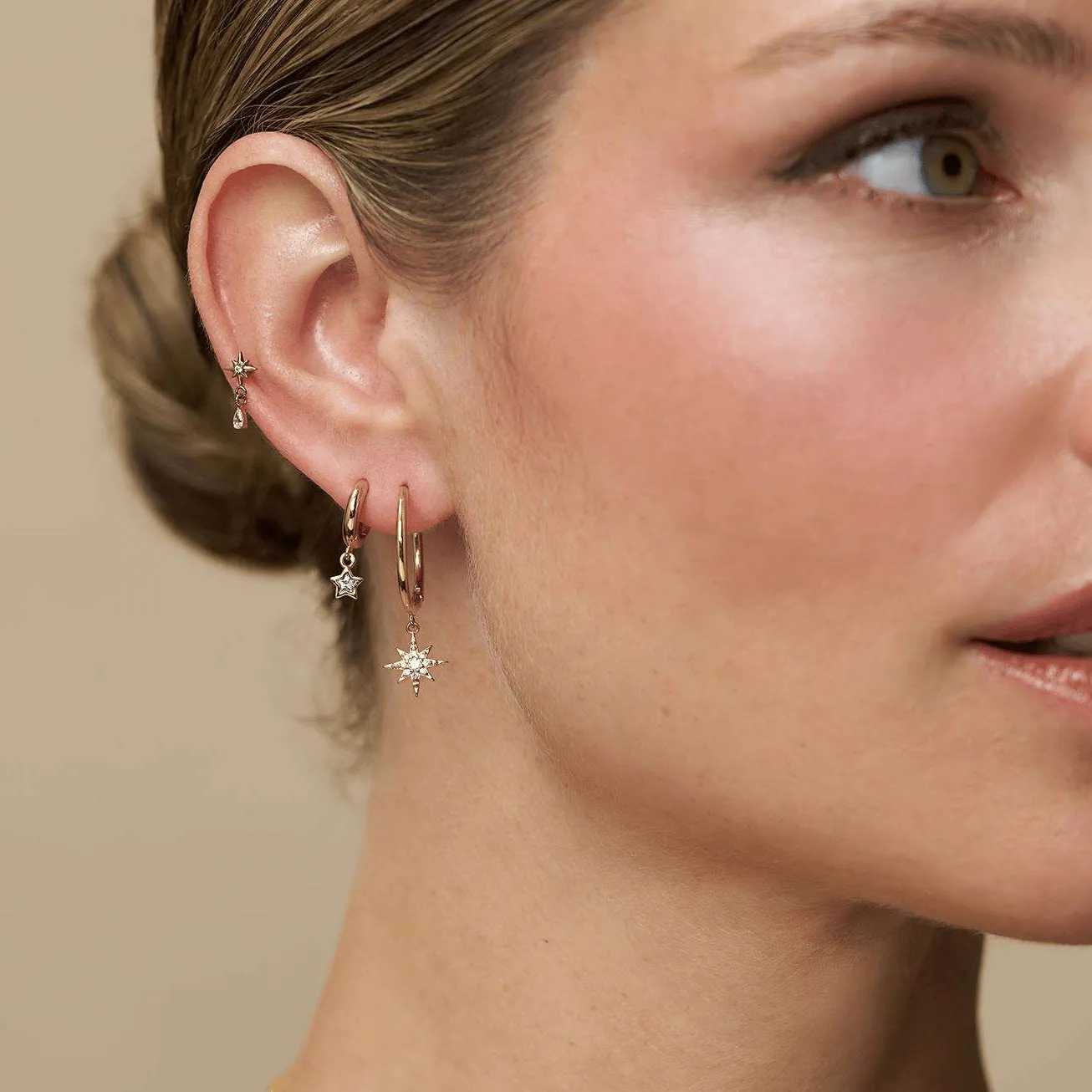 Orelia Starburst Crystal Charm labret guld