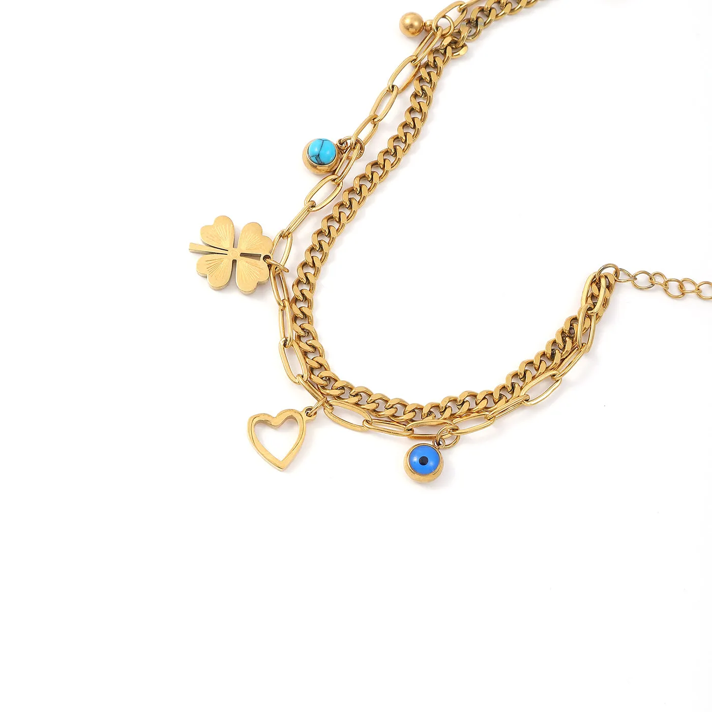 TIMI OF SWEDEN Edeline armbånd charms guld 16 cm