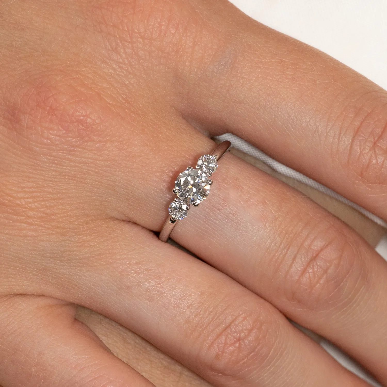 Sisi Copenhagen Round Trilogy ring 1,0 ct hvidguld lab-diamant