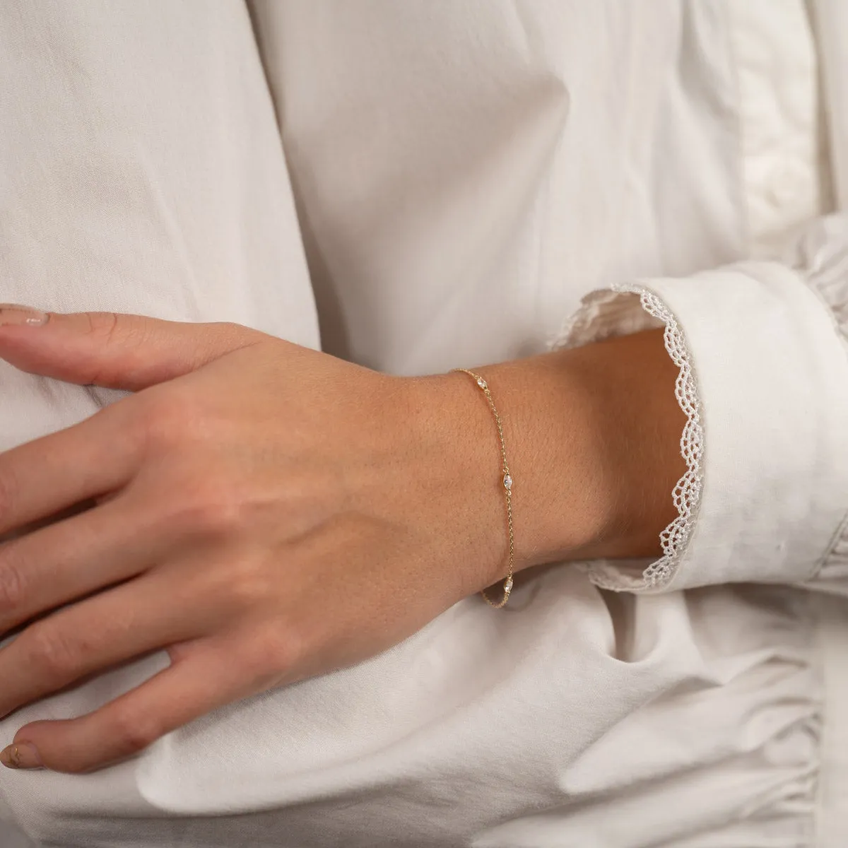 Sisi Copenhagen Madeline Crystal armbånd guld 9 kt zirkonia