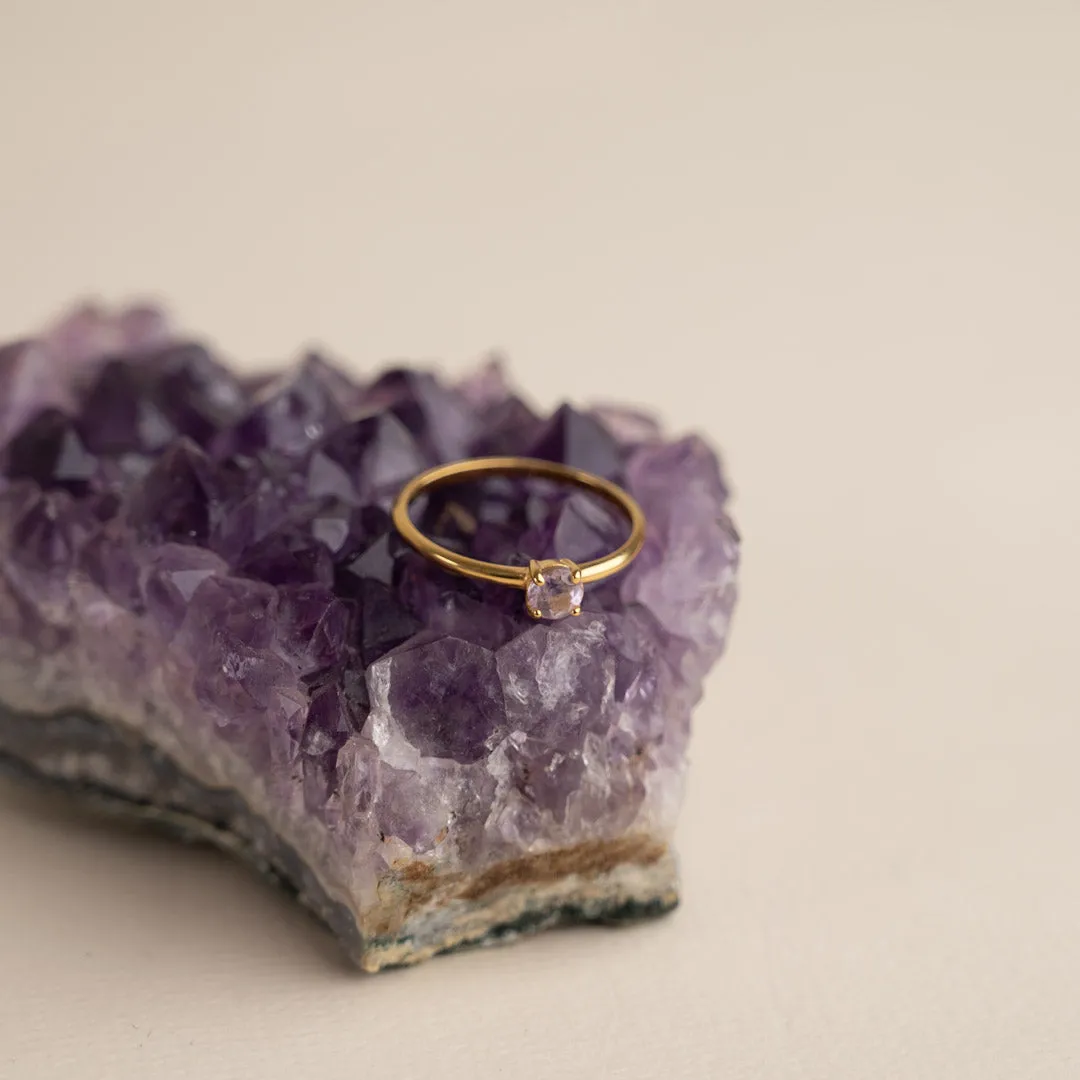 Sisi Copenhagen Gemma Purple Amethyst ring forgyldt lilla