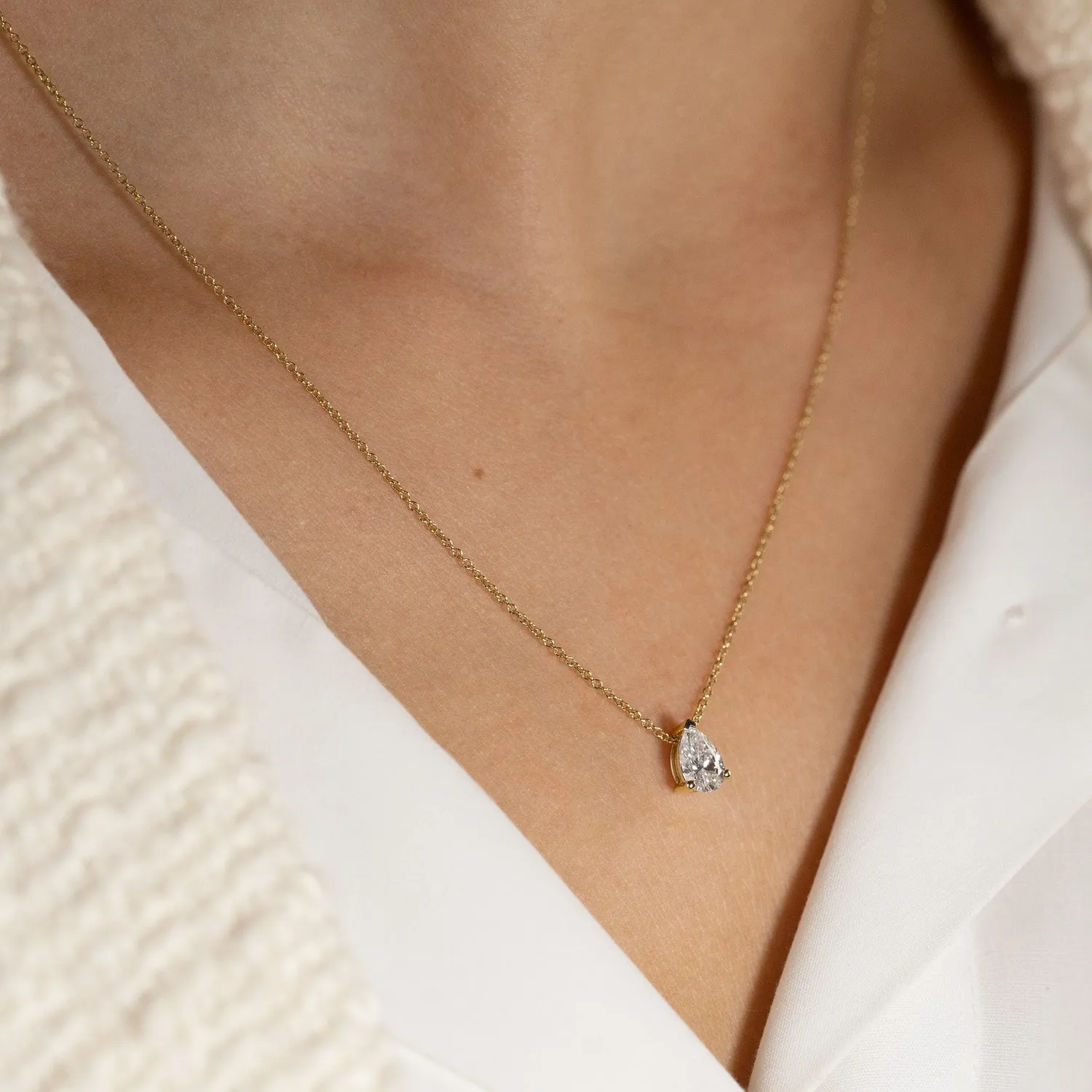 Sisi Copenhagen Pear-cut diamantvedhæng guld 0,65ct