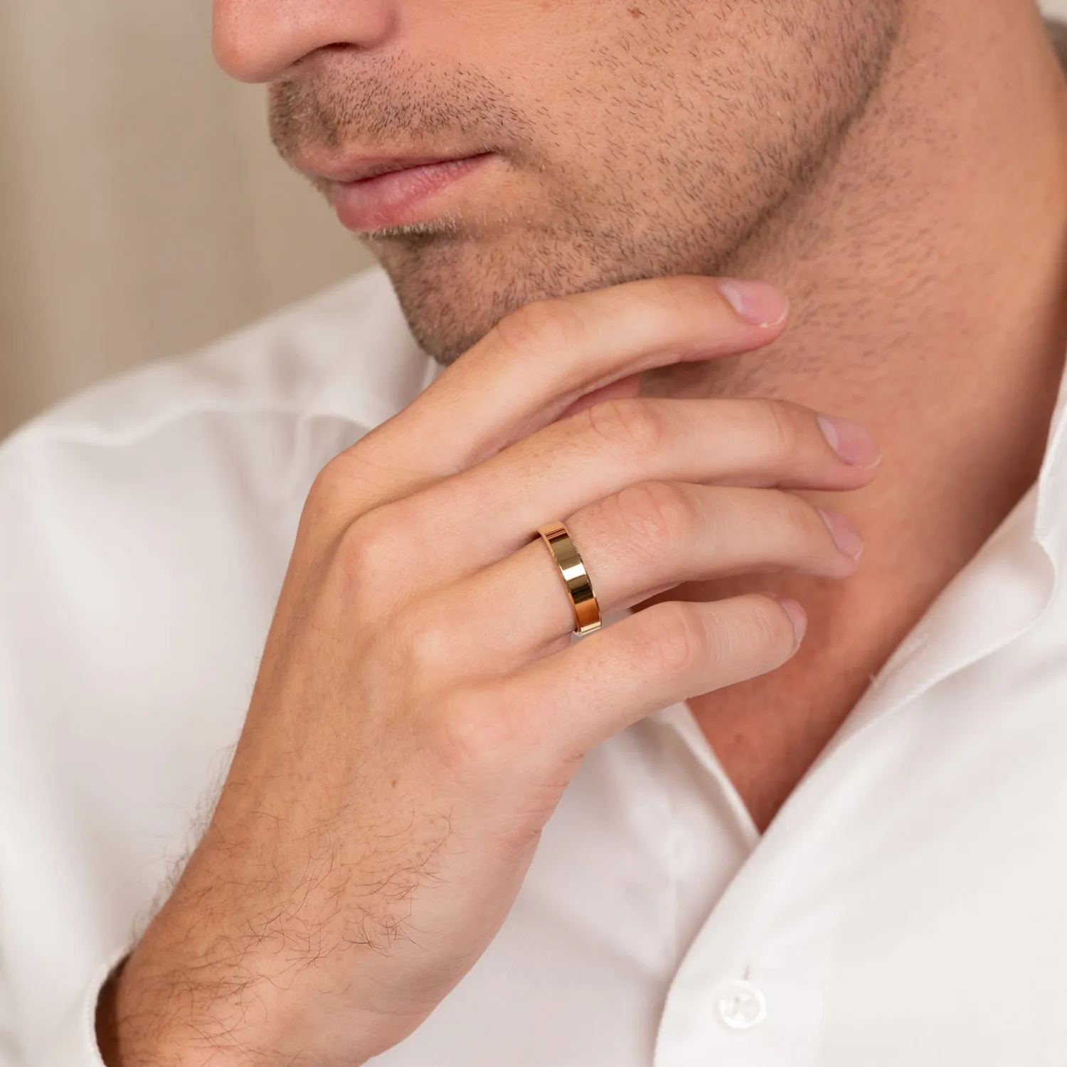 Sisi Copenhagen Beveled Flat Comfort vielsesring guld 5 mm