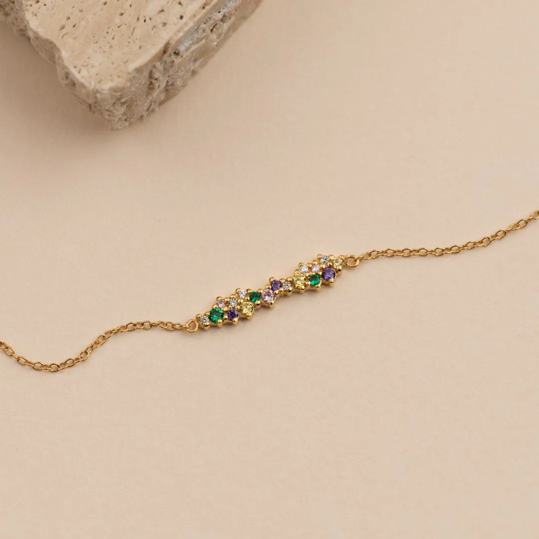 Sisi Copenhagen Clair Rainbow armbånd forgyldt farvet