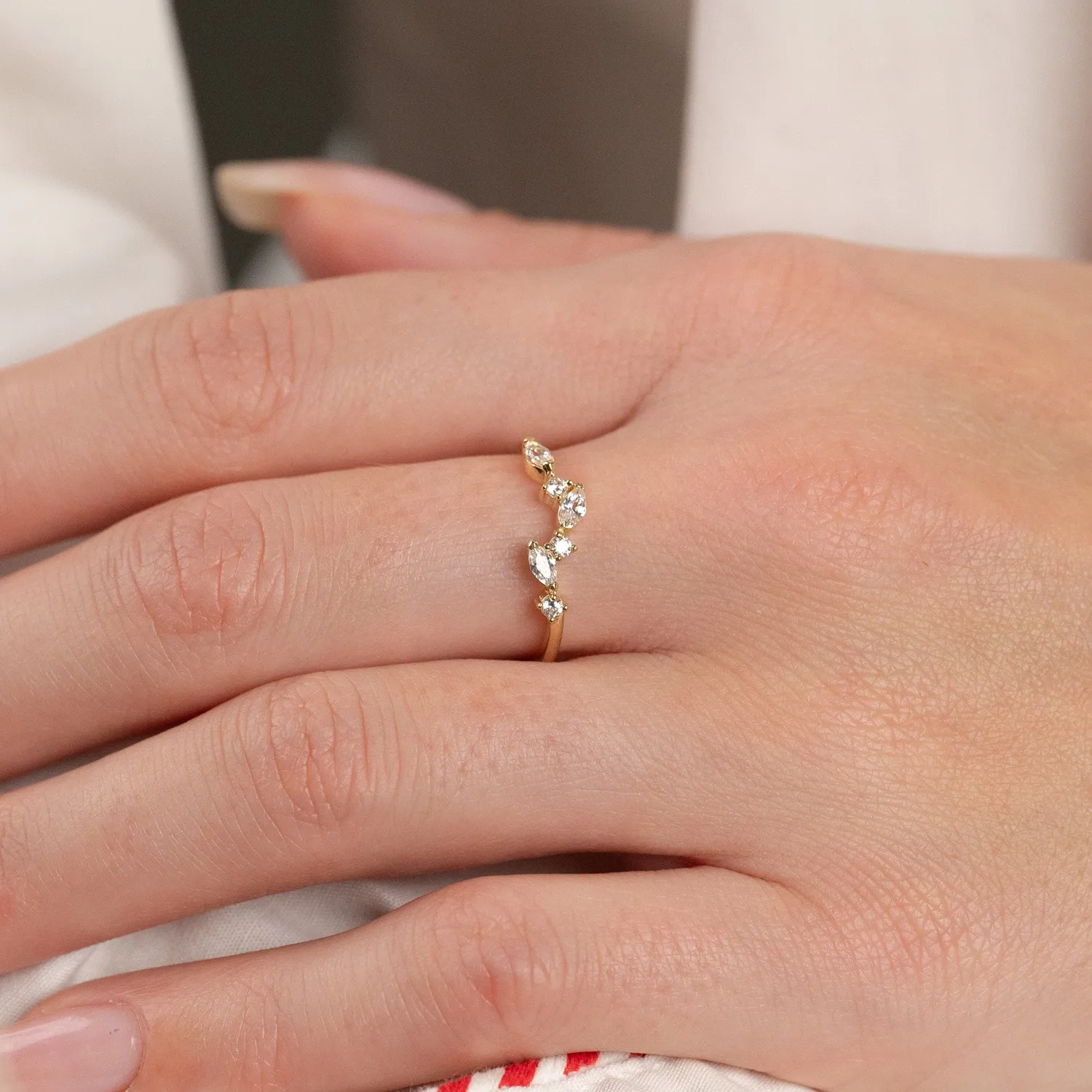 Sisi Copenhagen Catalina Crystal solid gold ring klar zirkon