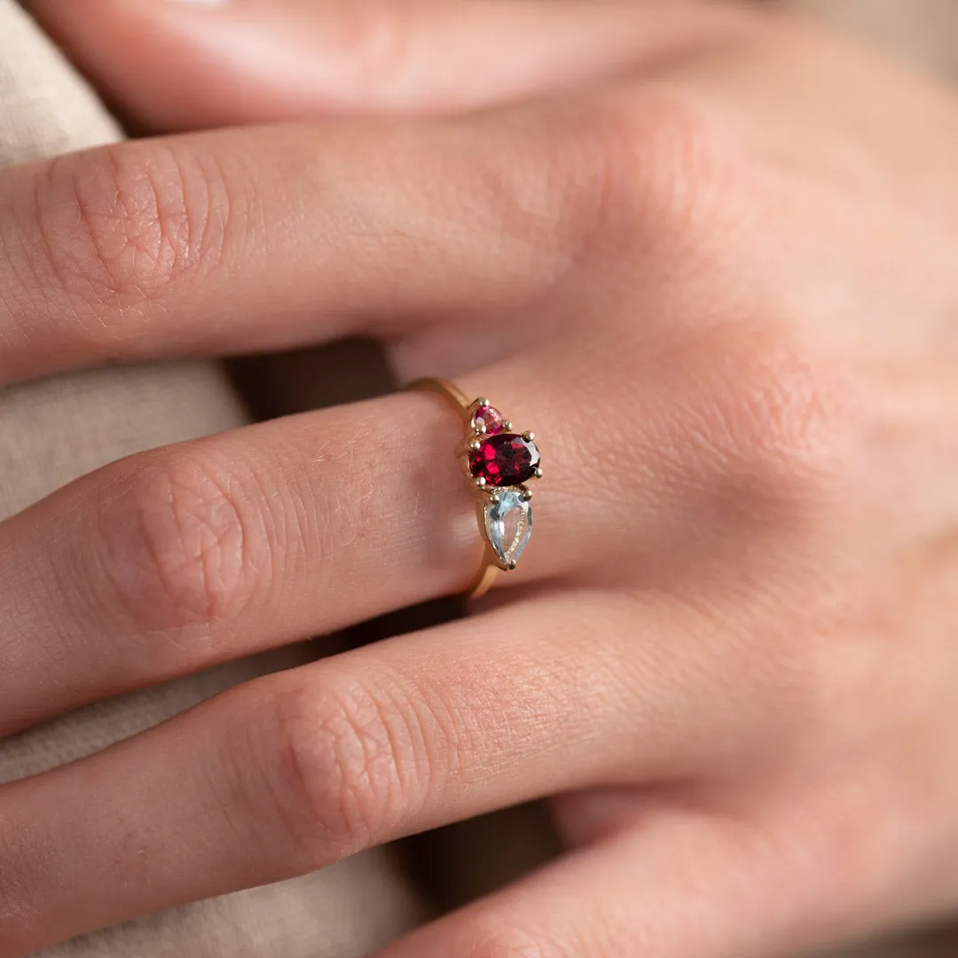 Sisi Copenhagen Gem Cluster ring guld topas str. 50-62