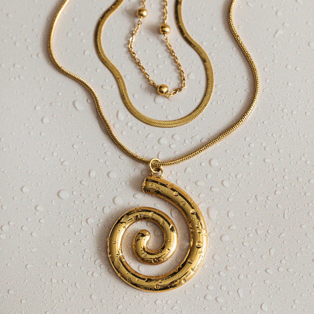 Orelia LUXE Spiral Multi-Row halskæde guld