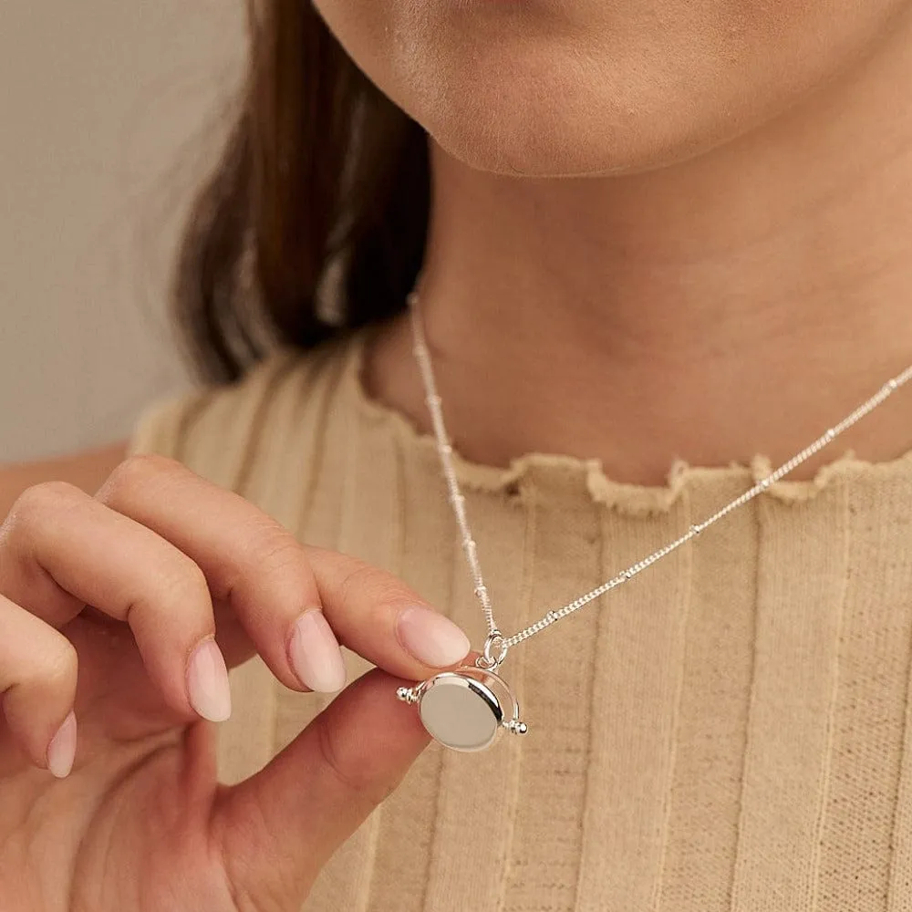 Orelia LUXE Faceted Disc Spinner halskæde sølv