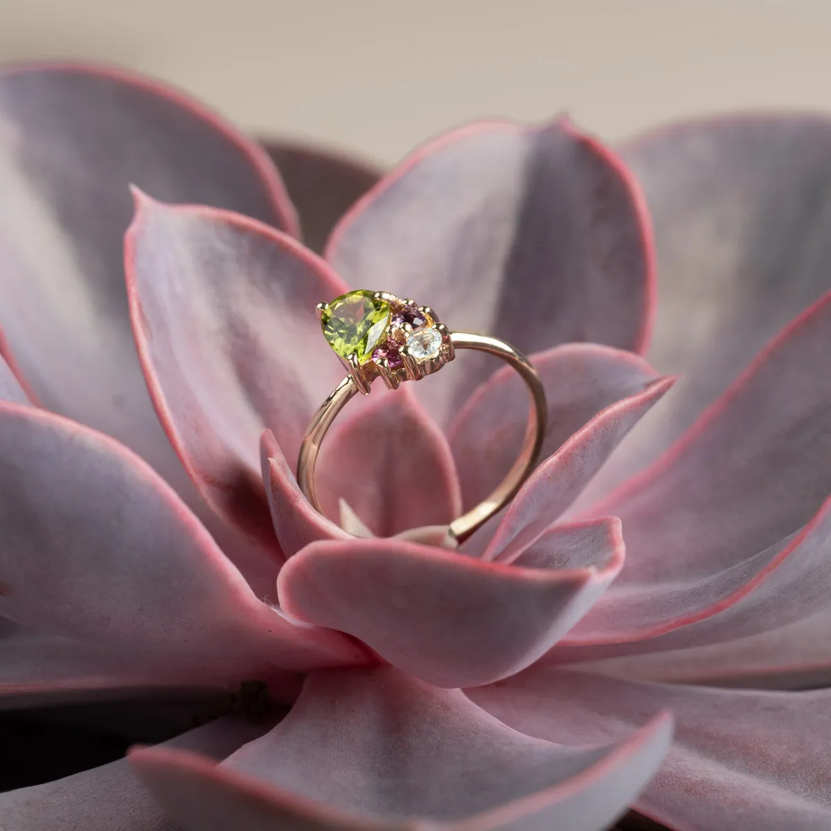 Sisi Copenhagen Gyrith Gem Cluster ring guld 9 kt
