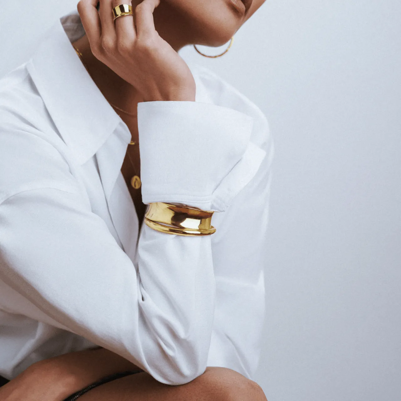 Orelia LUXE Polished Molten bangle forgyldt guld