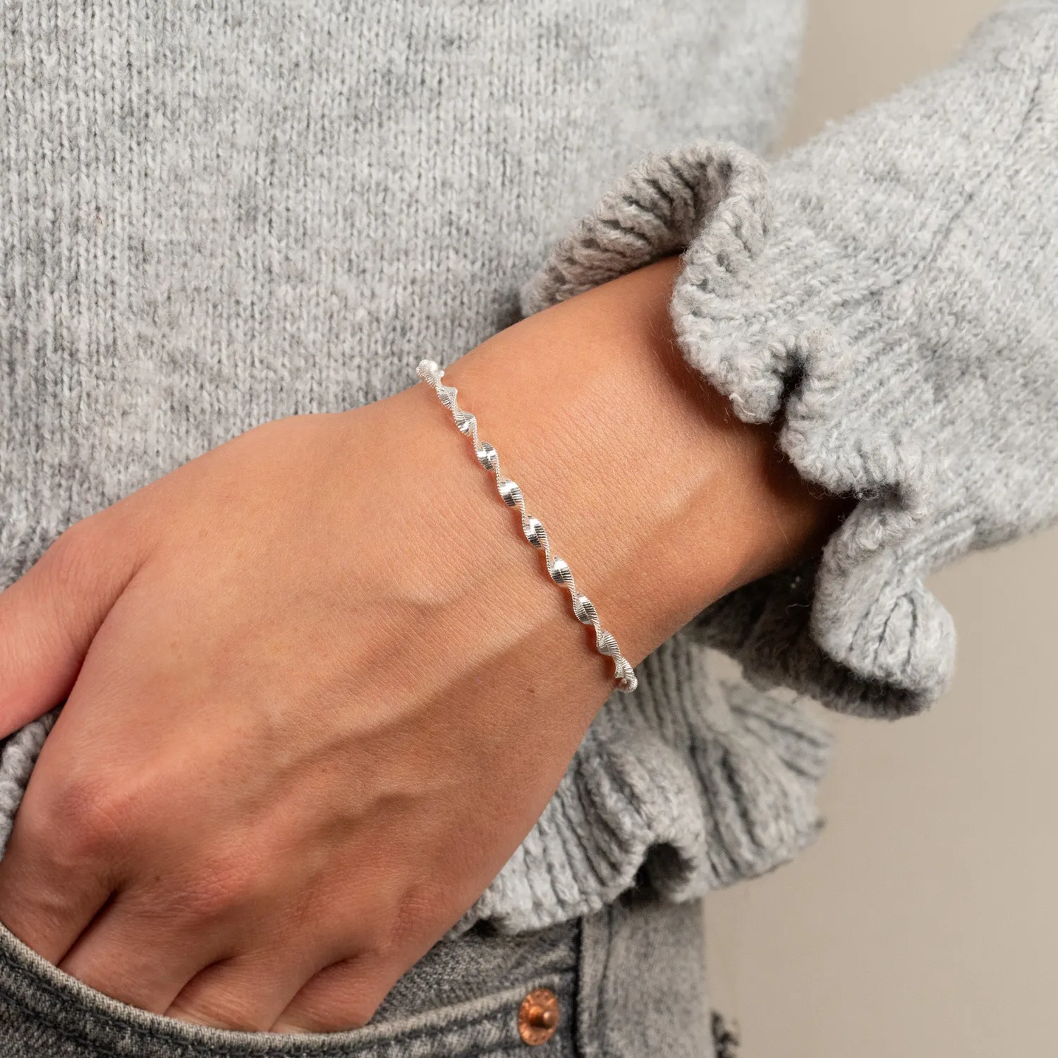 Sisi Copenhagen Amie armbånd sølv snoet 15,5 cm