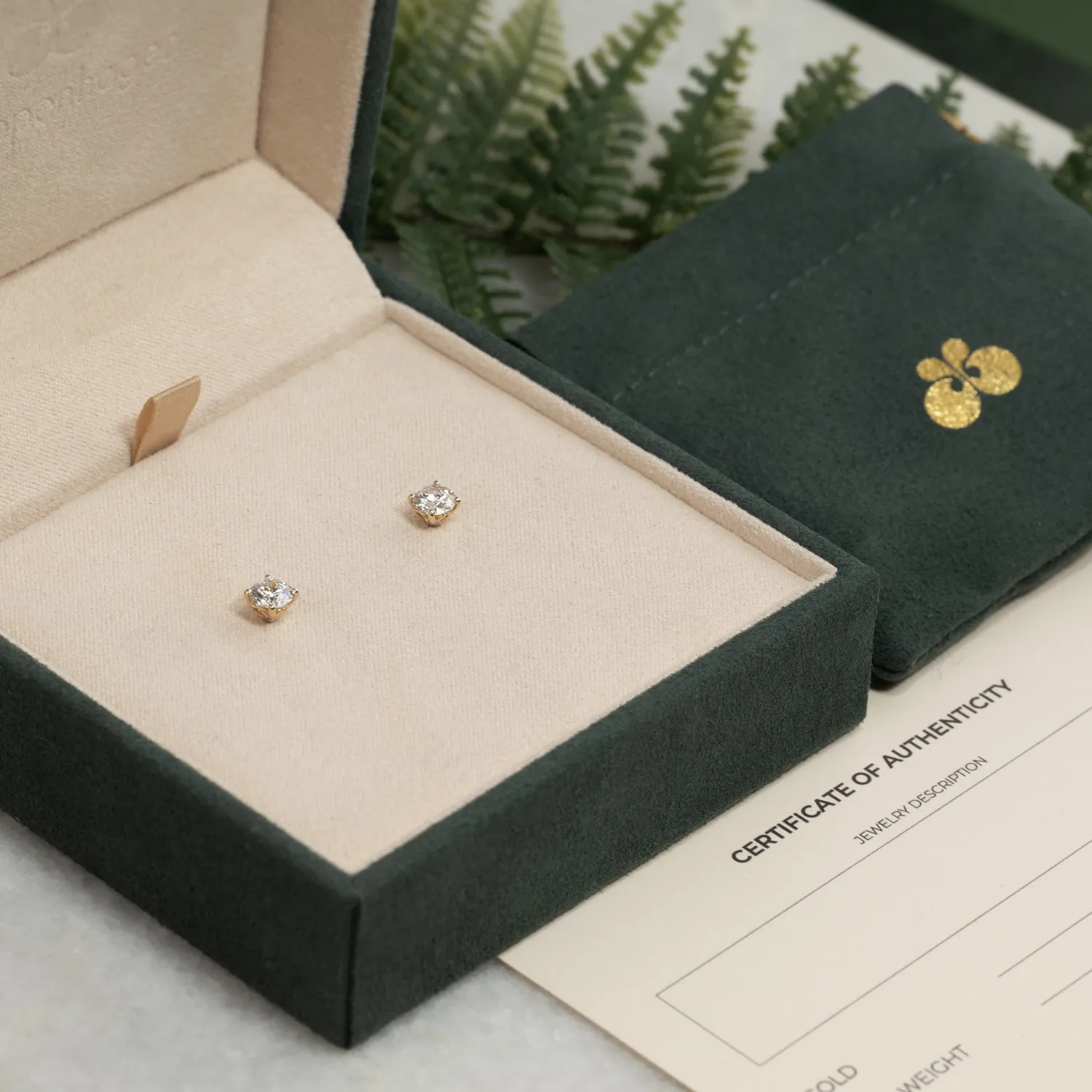 Sisi Copenhagen Classic Solitaire ørestikker 0,8 ct 14 kt