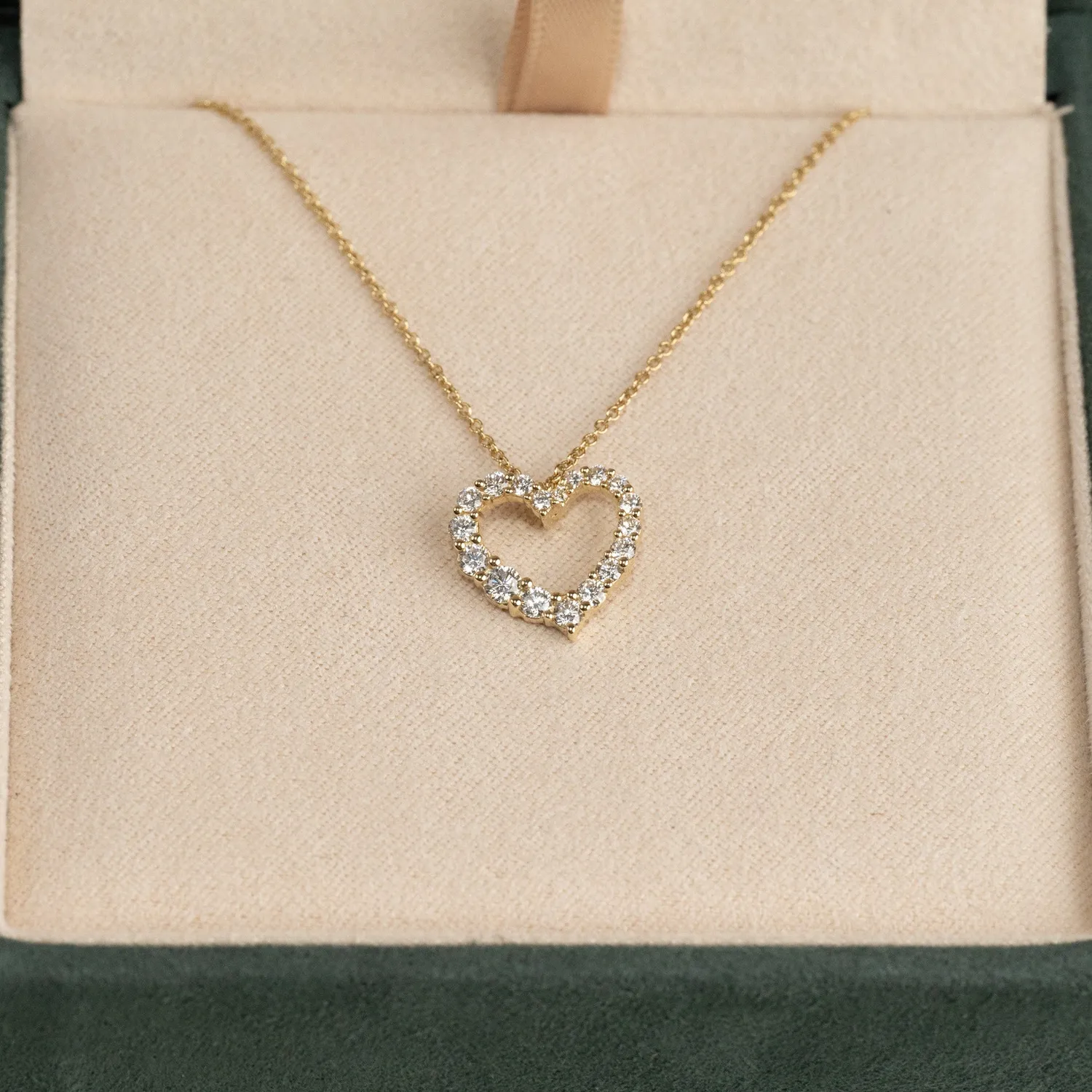 Sisi Copenhagen Graduating Heart diamantvedhæng 14 kt guld