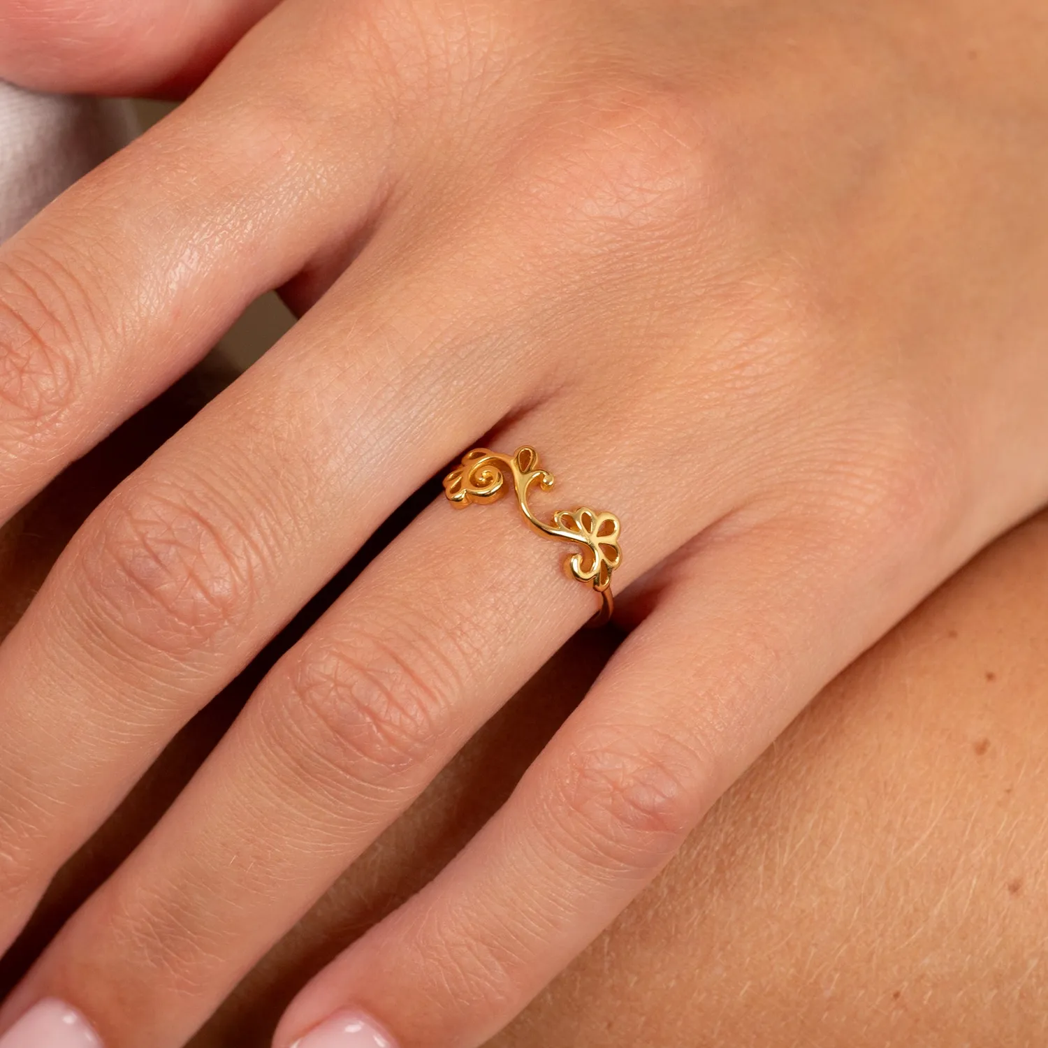 Sisi Copenhagen Solea Golden ring forgyldt sølv