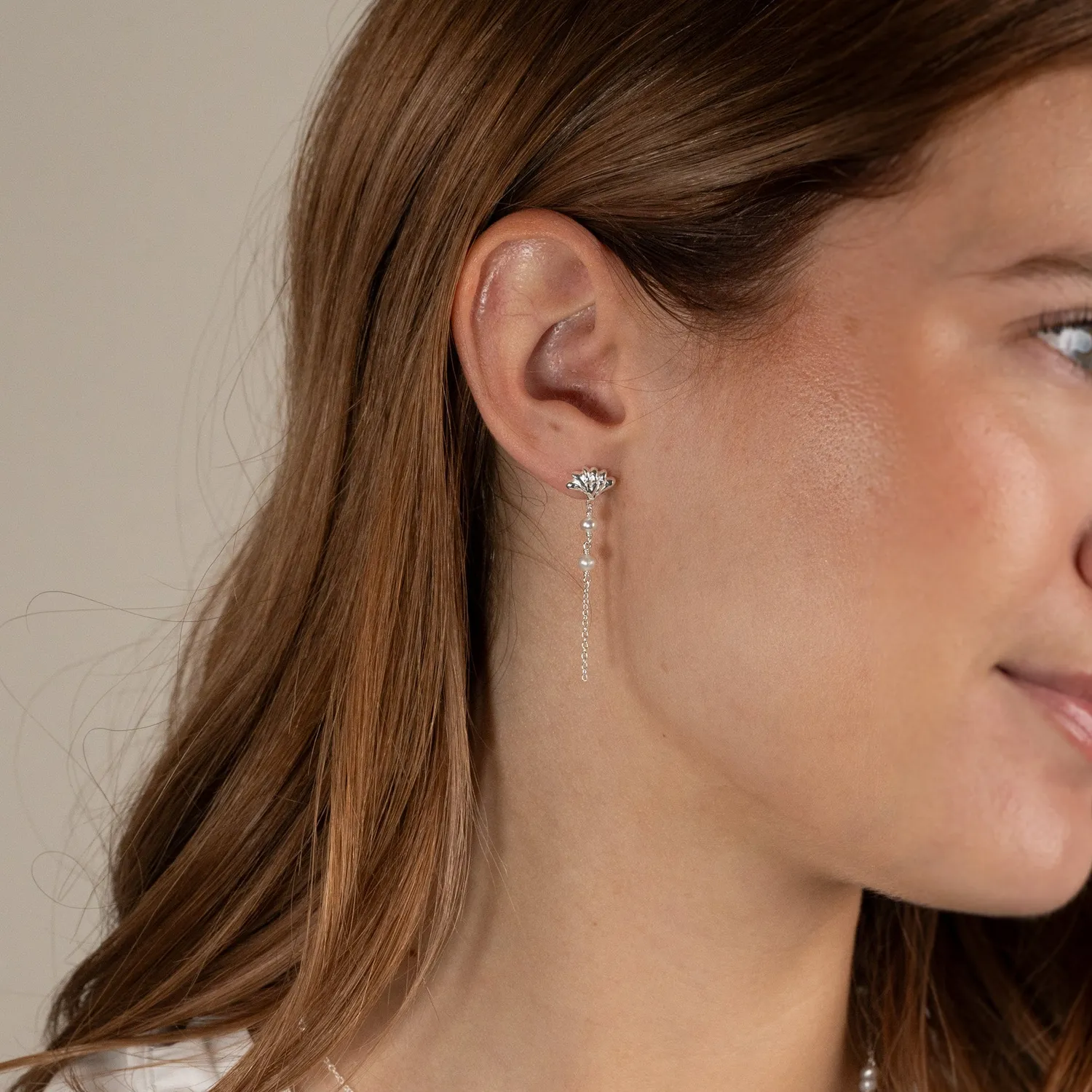 Sisi Copenhagen Shelly Pearl Drop øreringe sterlingsølv