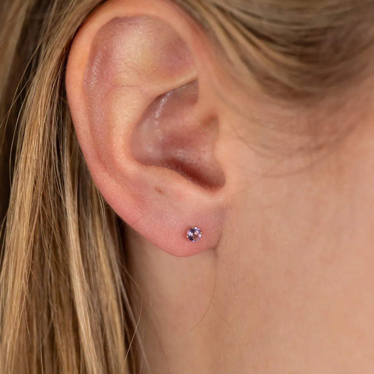 Sisi Copenhagen Soley Stud ørestikker guld ametyst 3mm
